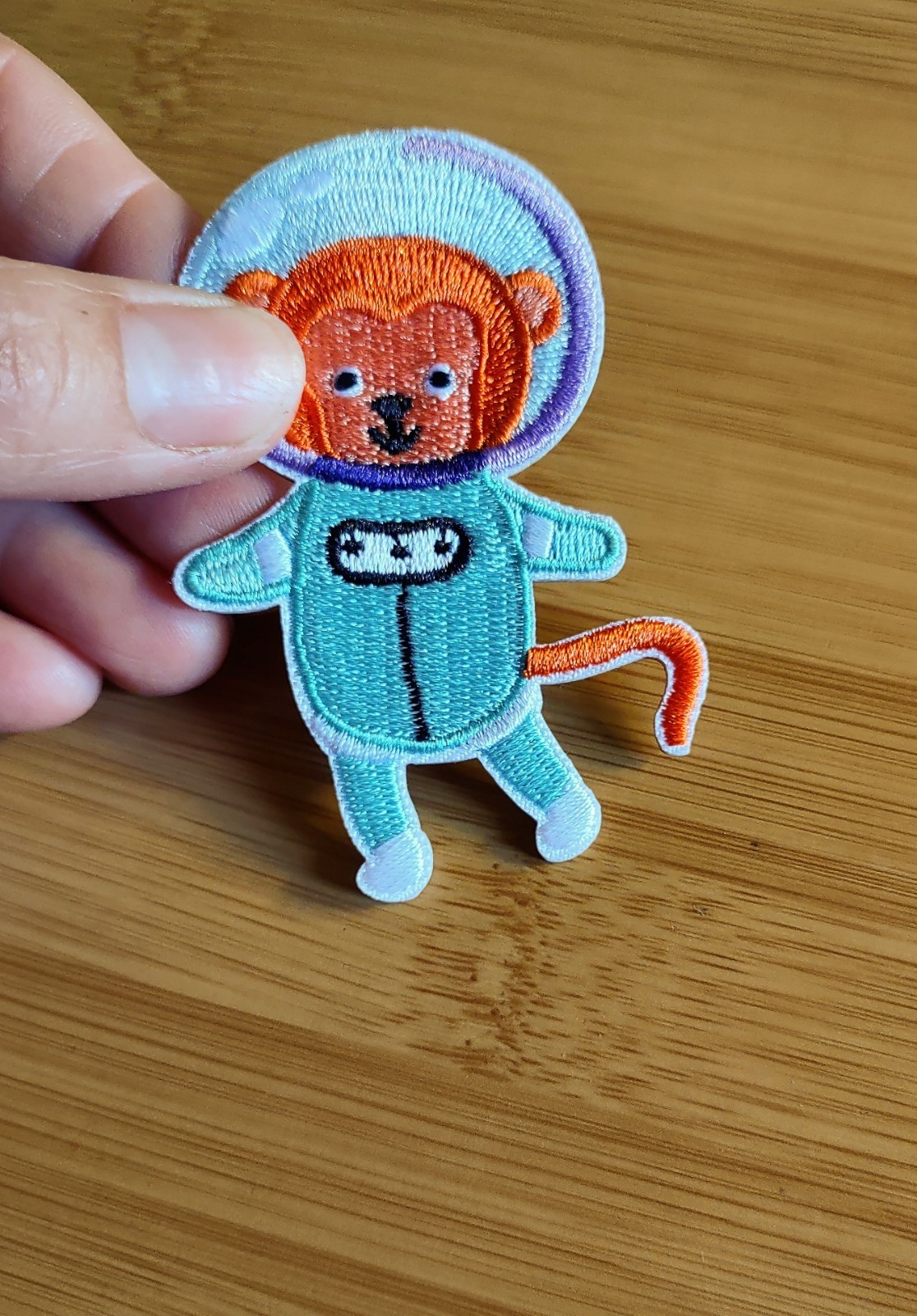 Adorable Monkey Embroidered Self Adhesive Patch Sticker Cute Space Astronaut
