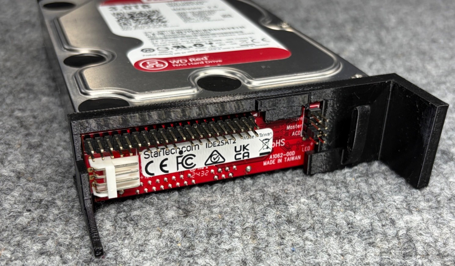 3D printed Bracket For Startech.com IDE2SATA Adapter & 3.5" HDD In Original Xbox