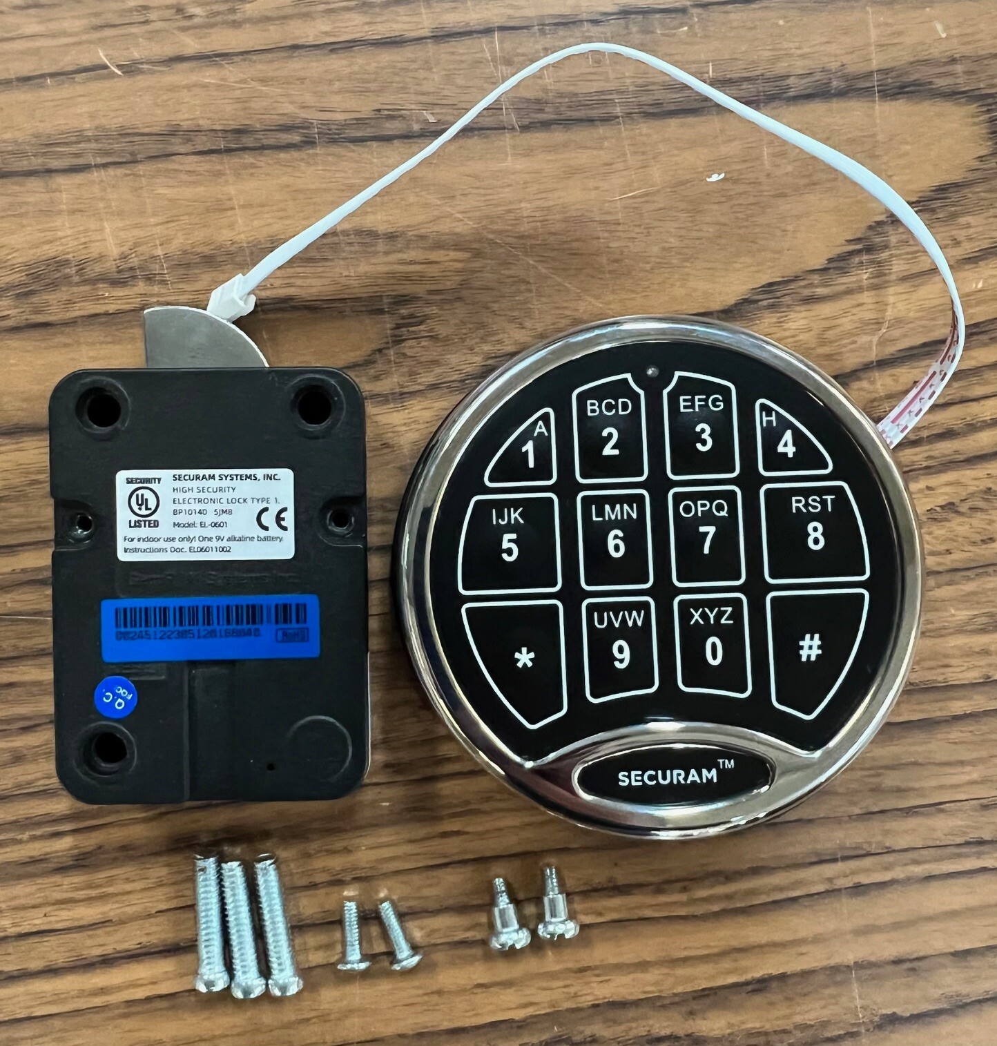 SecuRam Safelogic Basic Electronic Lock & Keypad SET - Swingbolt - Chrome