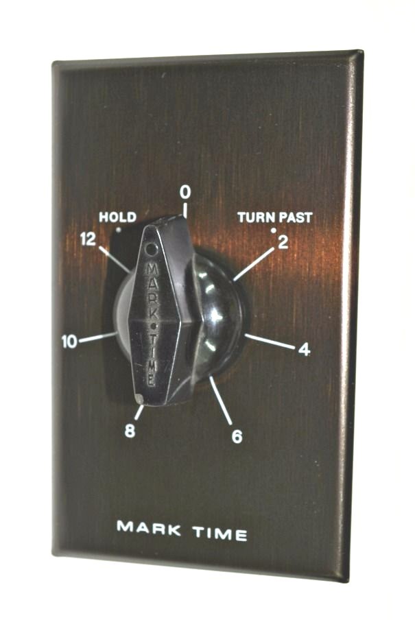 RHODES Wall Box TIMER Switch 12-HR w/ HOLD Mark-Time HEATER FAN LIGHT NEW 90015