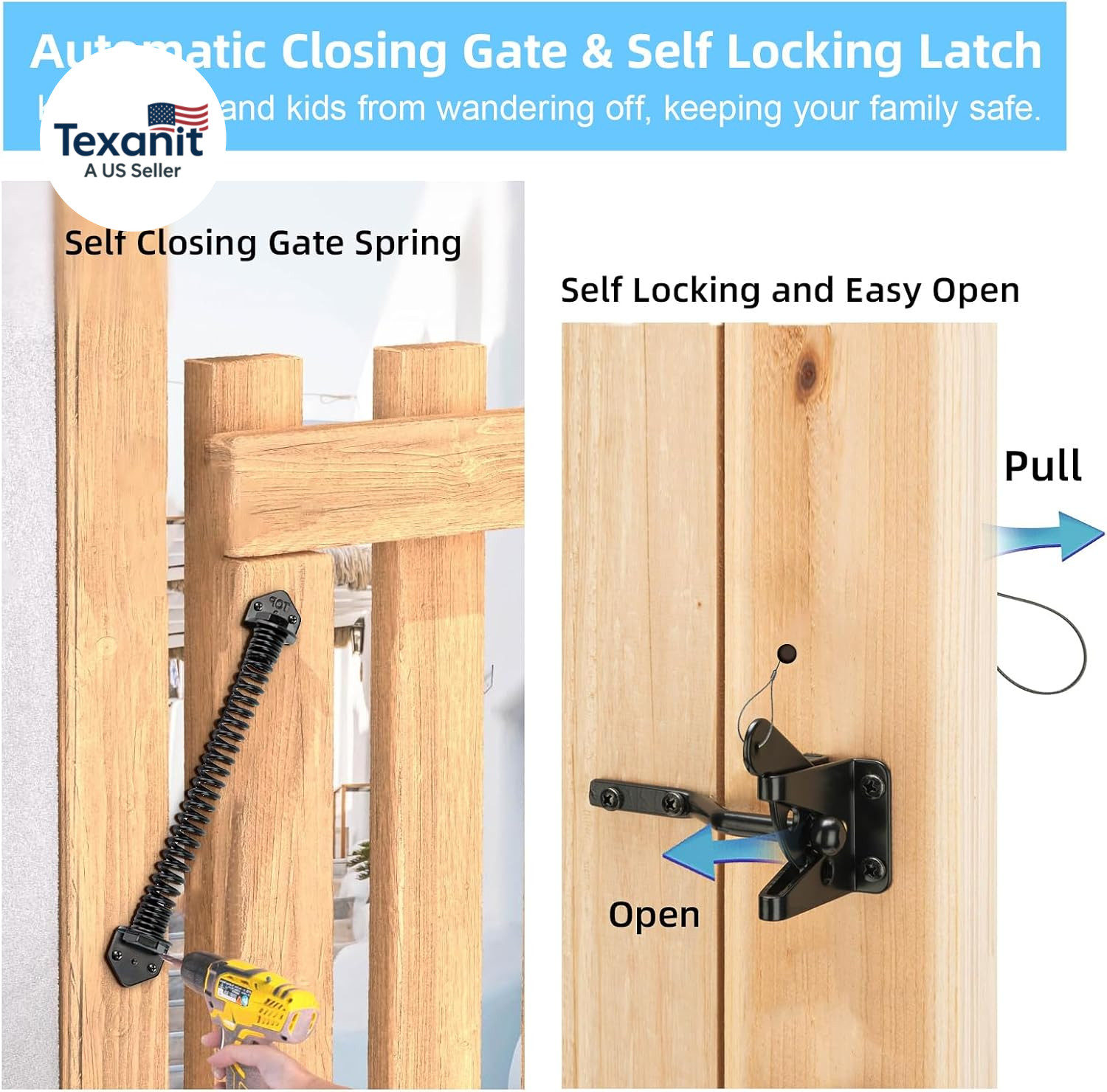 Fence Gate Kit Gate Hardware, 1 Set anti Sag Gate Kit Gate Frame Cornor Brackets