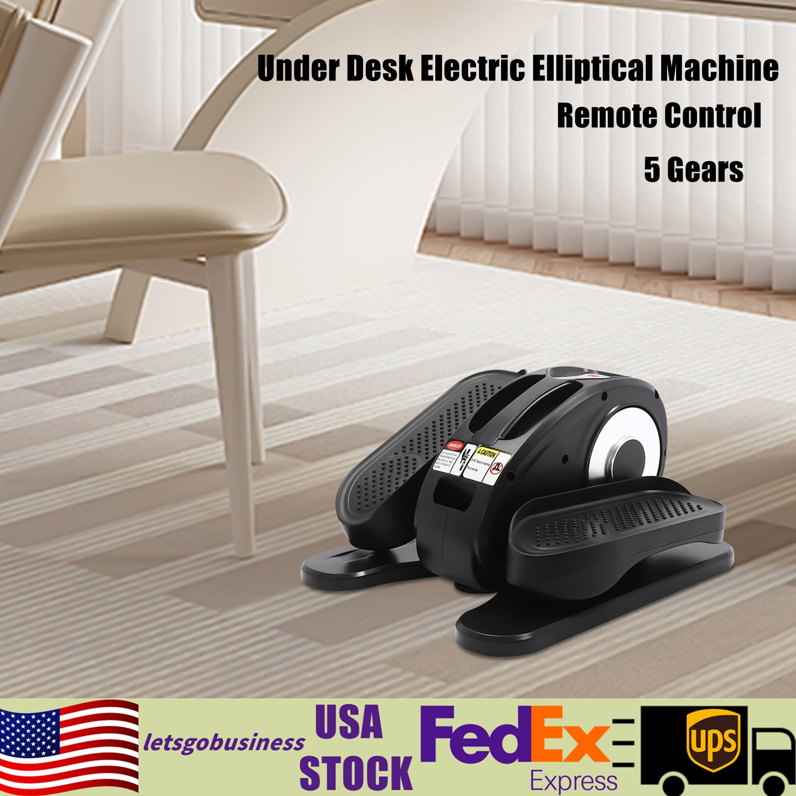 Under Desk Elliptical Machine Portable Pedal Ellipse Leg Exerciser LED Display