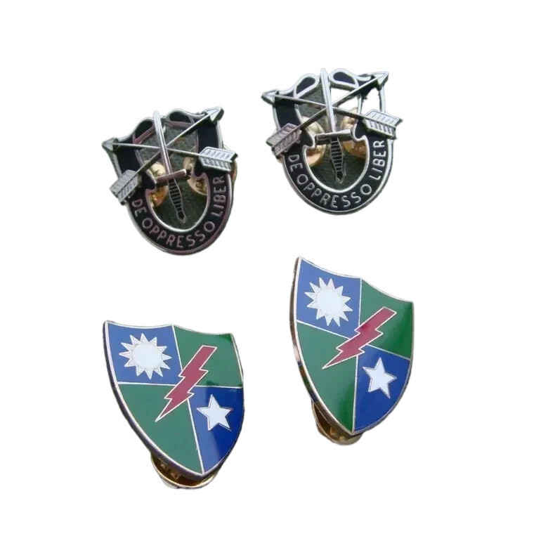 US Special Forces Sf Hat Pin Motto & Us Army 75th Ranger Regiment BADGE  LOT OF4