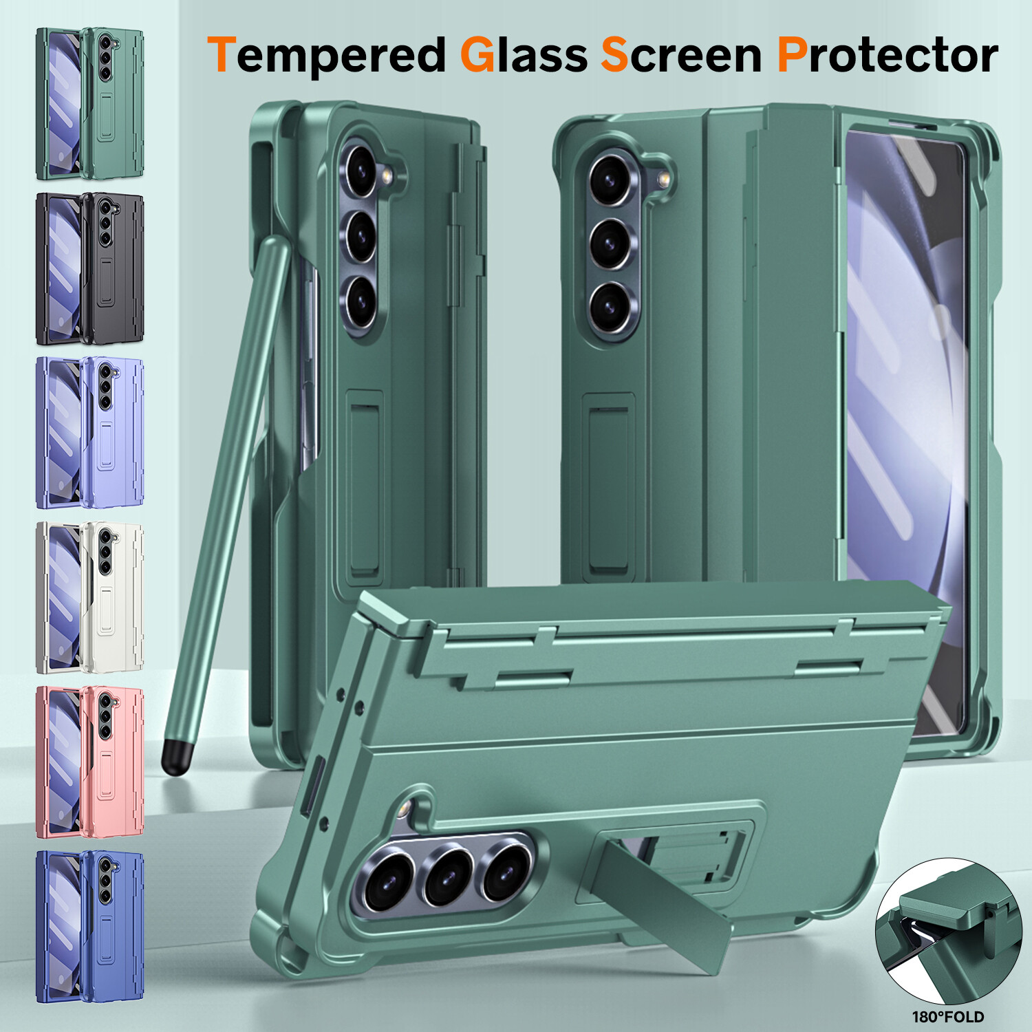 For Samsung Galaxy Z Fold 6 5 4 3 Hinge Shockproof Case Screen Protector w/ Pen