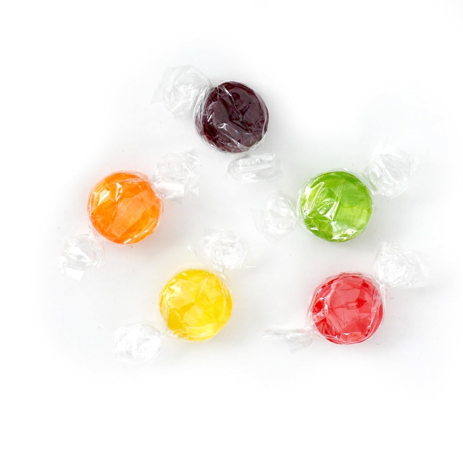 Assorted Fruit Hard Candy, 1 Pound Bulk Candy Approx. 75 pcs., Individually W...