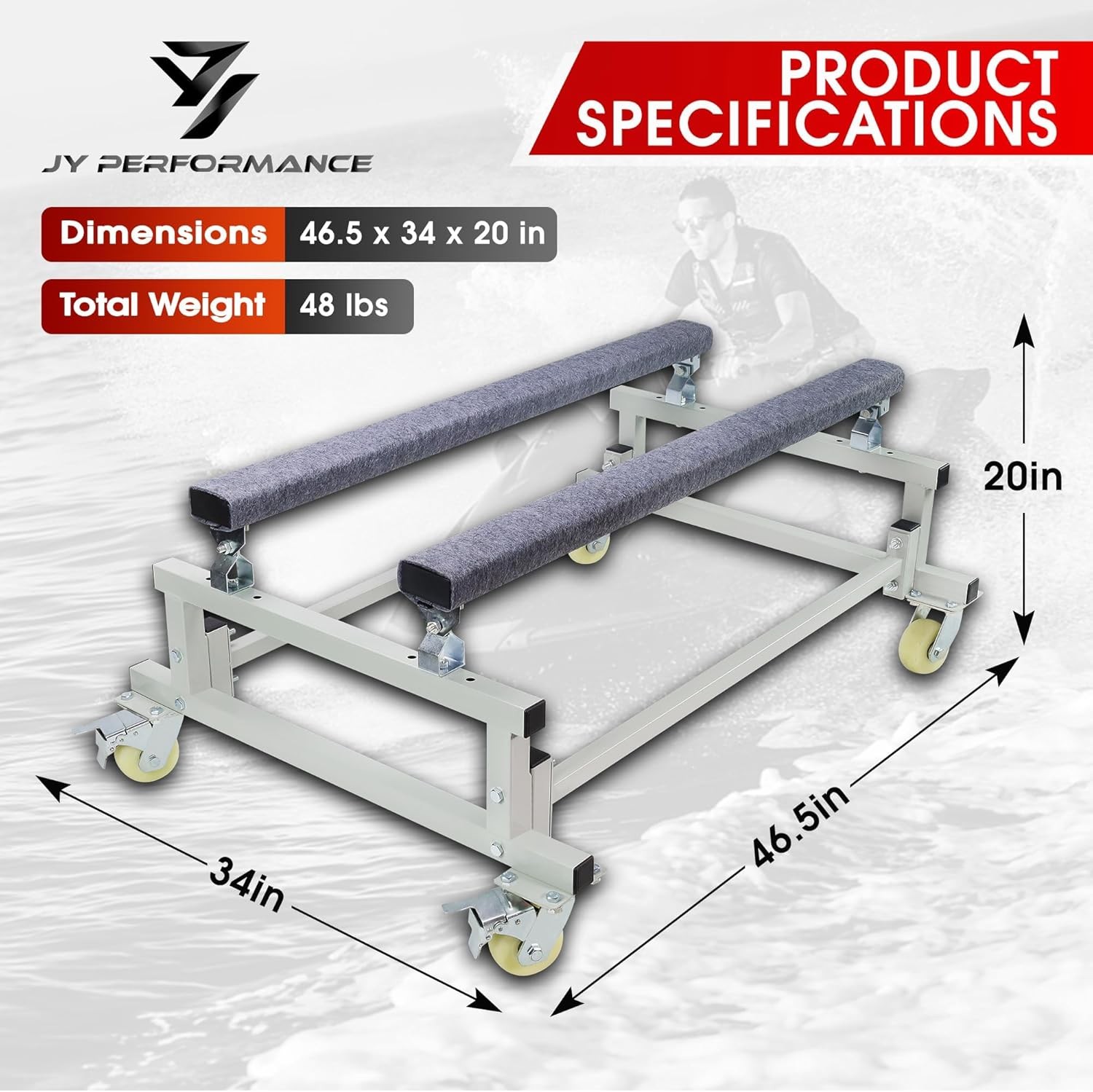 JY PERFORMANCE PWC Dolly Boat Stand 1000 lb Capacity