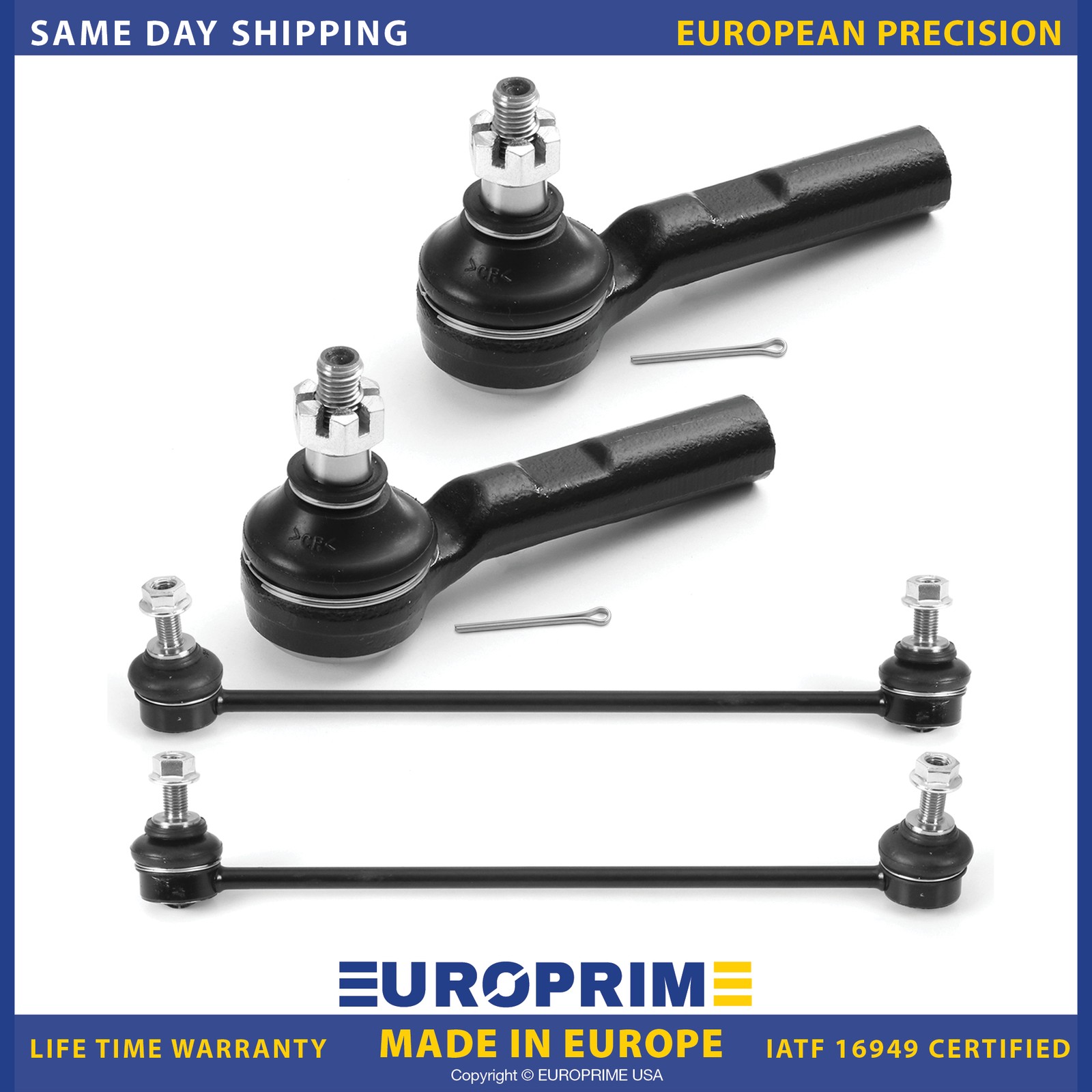 Front Outer Tie Rod End & Sway Bar Link Set for 2007-2008 Honda Fit ES800470