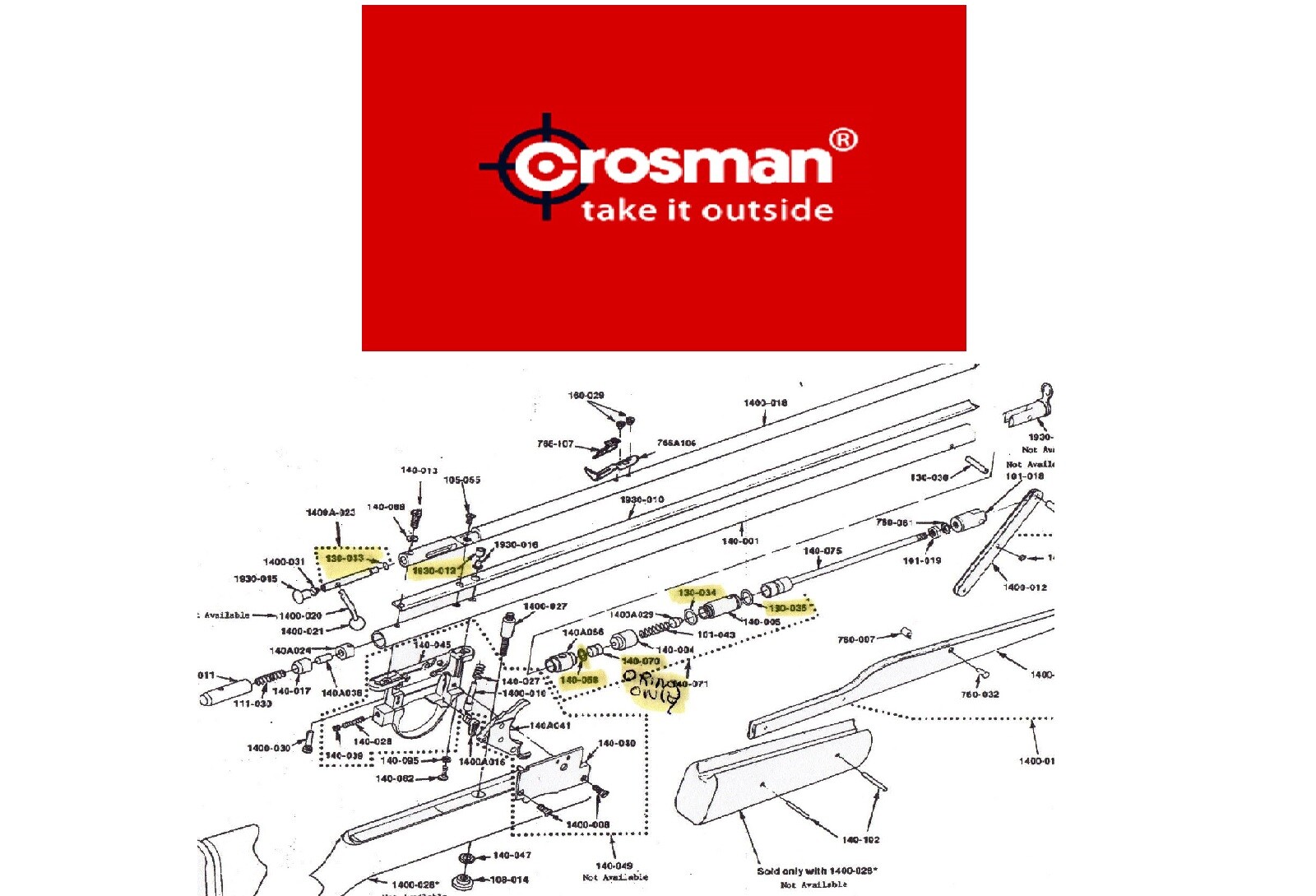 Crosman 140 147 1400 Air Rifle Gun Repair Seal Reseal O-Ring Rebuild Kit
