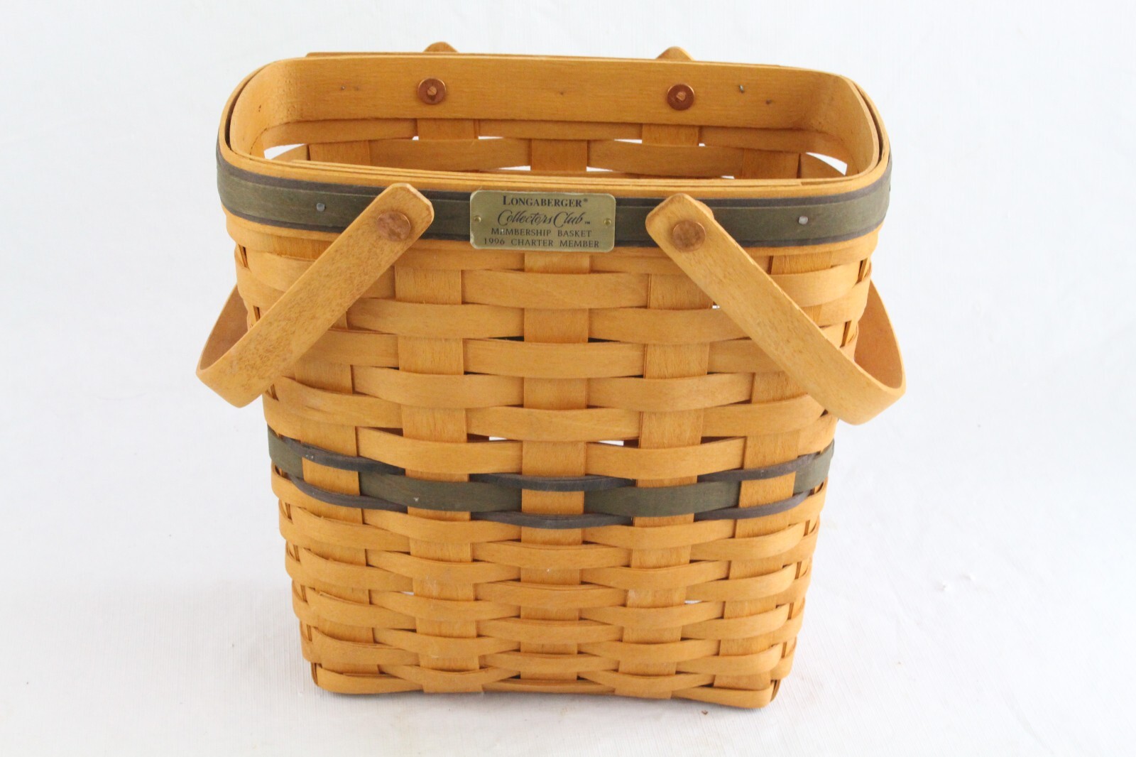 Vintage 1996 Longaberger Collector's Club Membership Hand Woven Wicker Basket