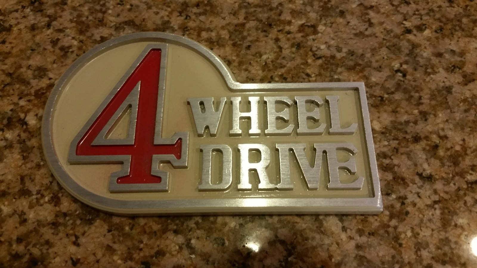Aluminum Retro Toyota 4 Wheel Drive Badge (Black)