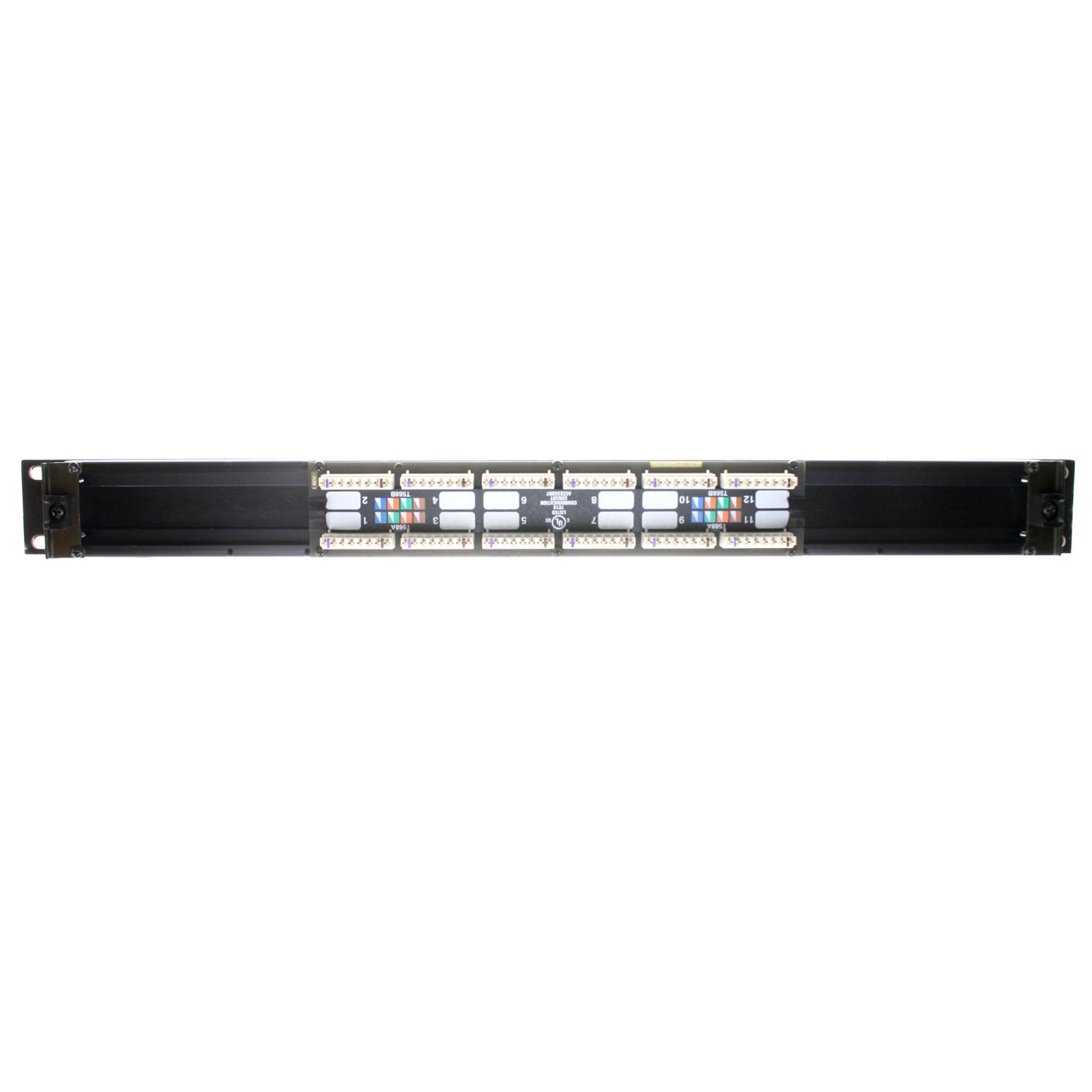 PASS & SEYMOUR 12845-C5E 12-PORT CAT 5E UNIVERSAL WIRING RACK-MOUNT PATCH PANEL