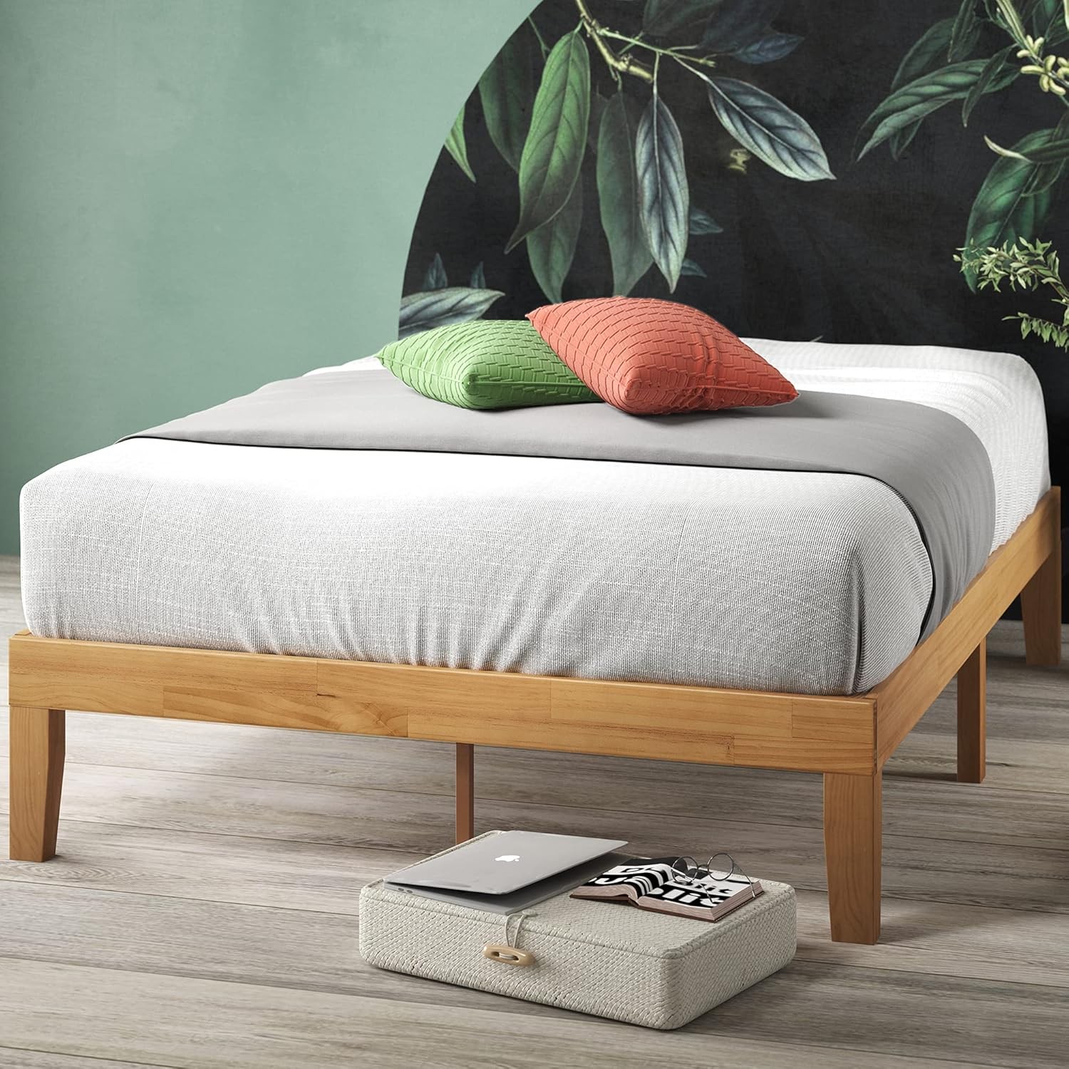 Moiz Wood Platform Bed Frame / Wood Slat Support / No Box Spring Needed / Easy