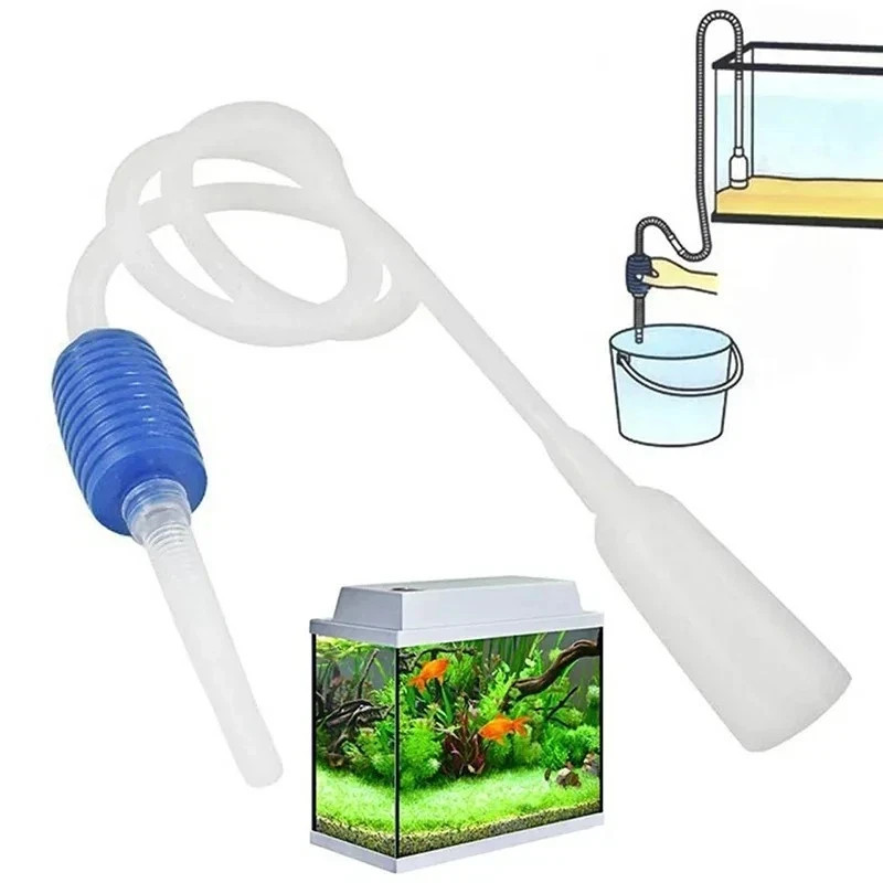 Aquarium Tank Vacuum Siphon Gravel Cleaner Pump Water Change Safe for Fish**