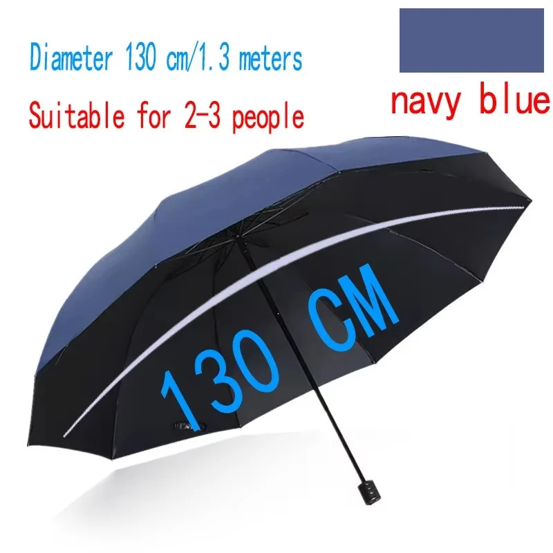 130CM Large 10-Bone Windproof Waterproof Umbrella Reinforced Frame Manual