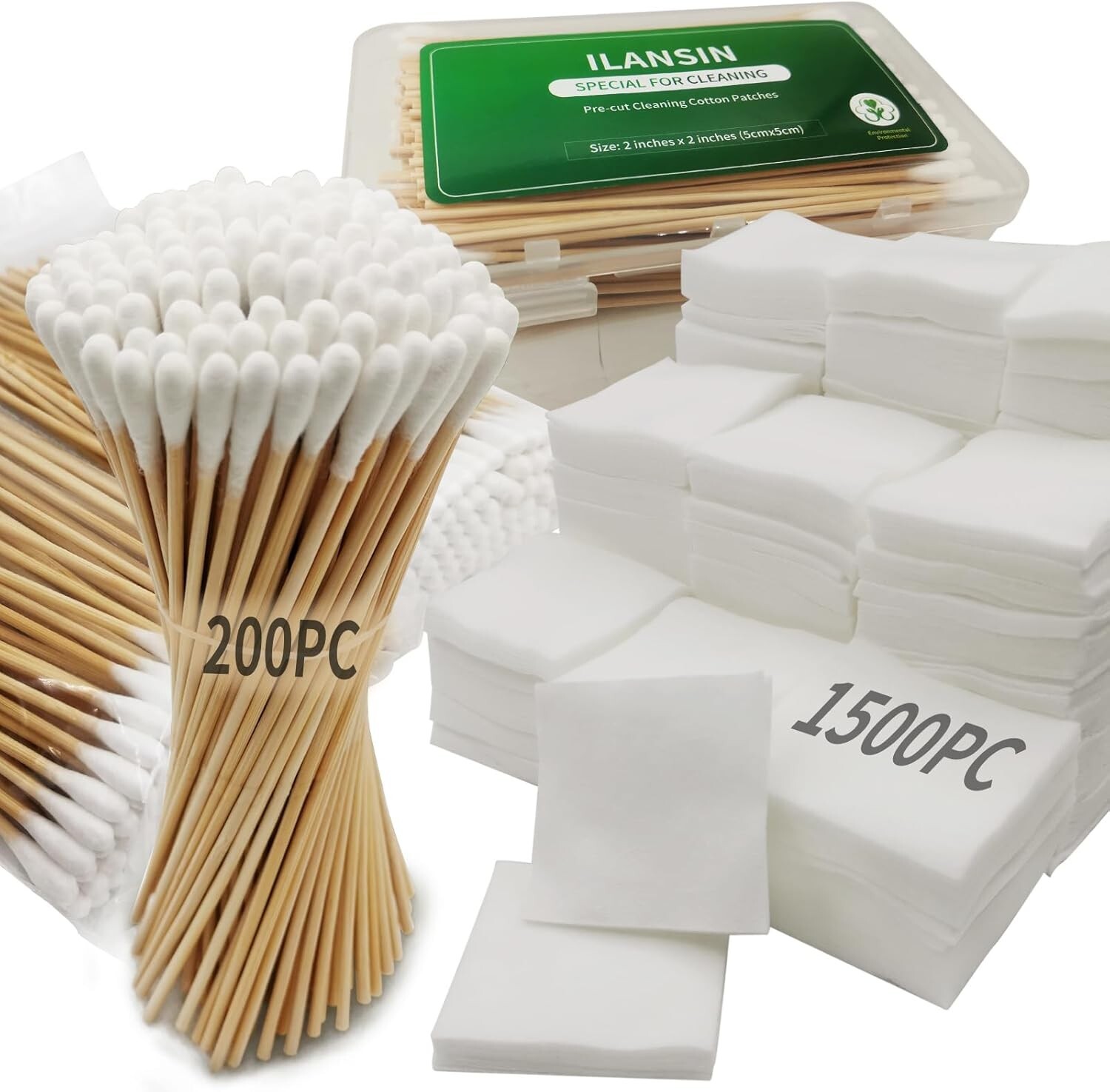 800/1700 gun cleaning suppliesâ€”1500PCS Gun Cleaning Patches +200PCS Gun Cleani
