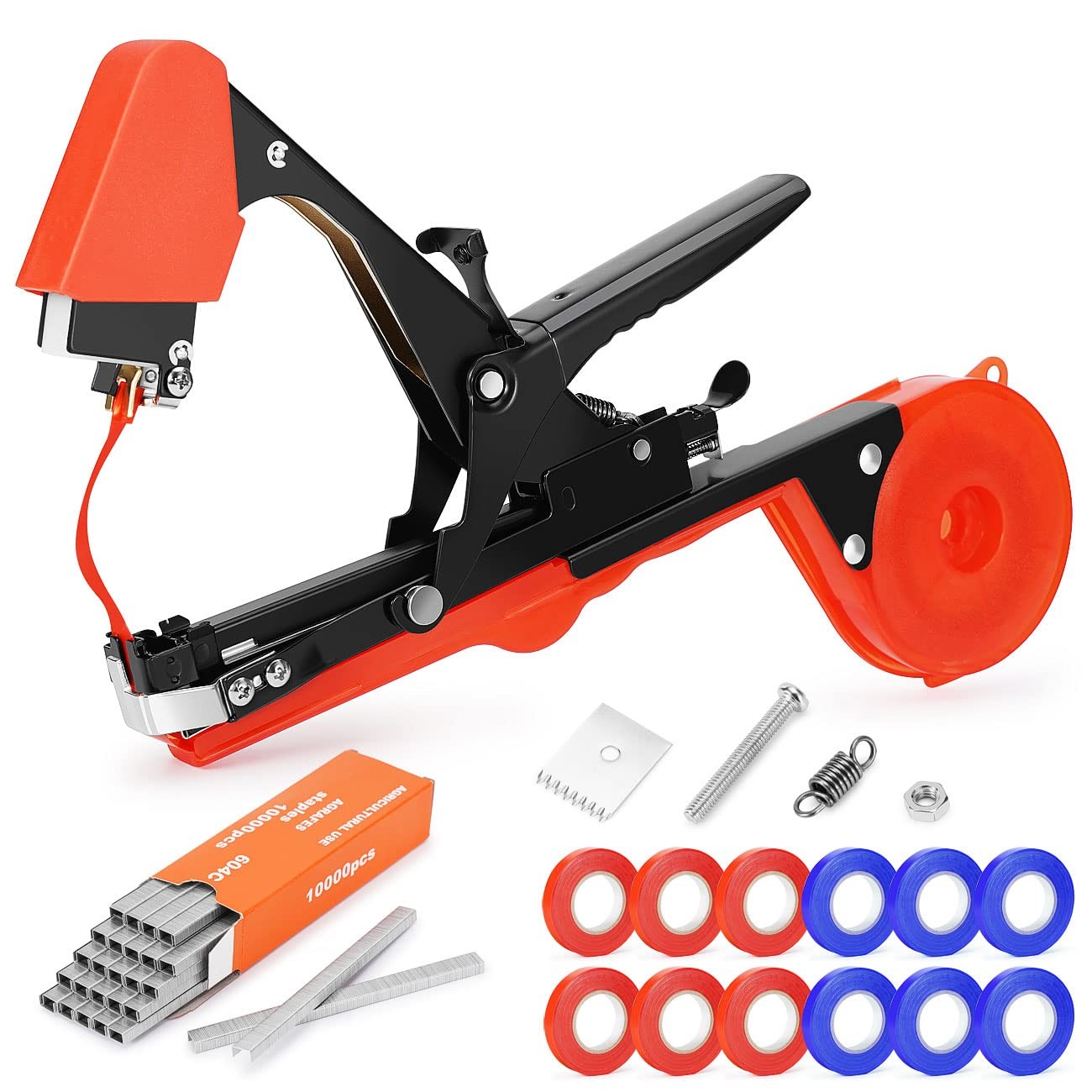 Plant Tying Machine, Garden Tapetool Tapener with 12 Rolls of Tape, 1 Staples...