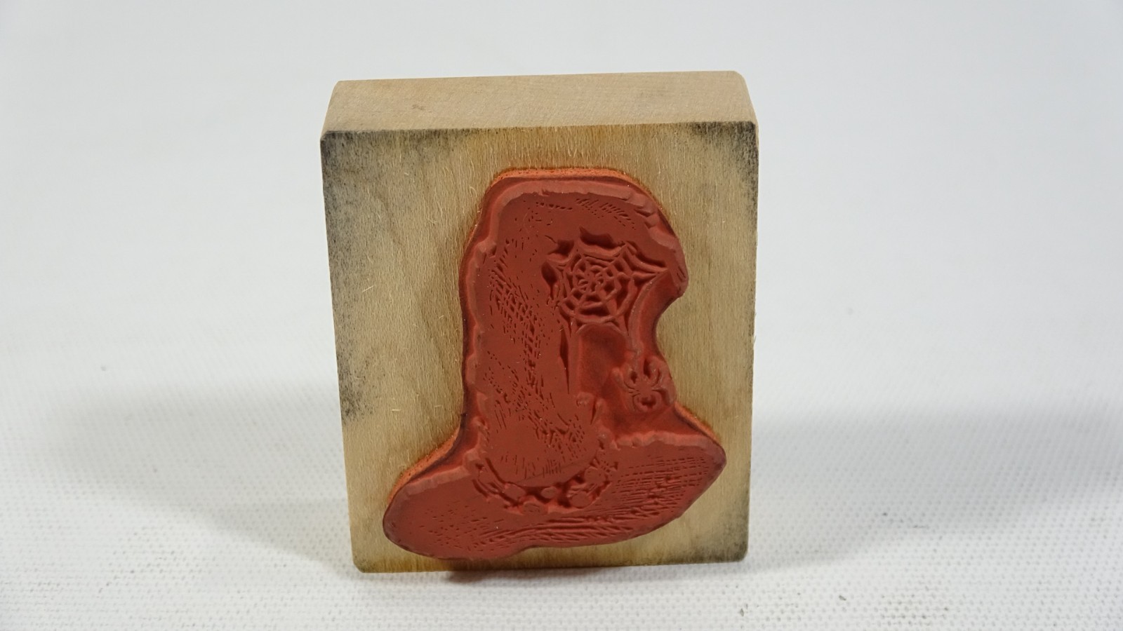 2002 PSX Halloween Rubber Stamp Witch Hat with Spider Web E3313