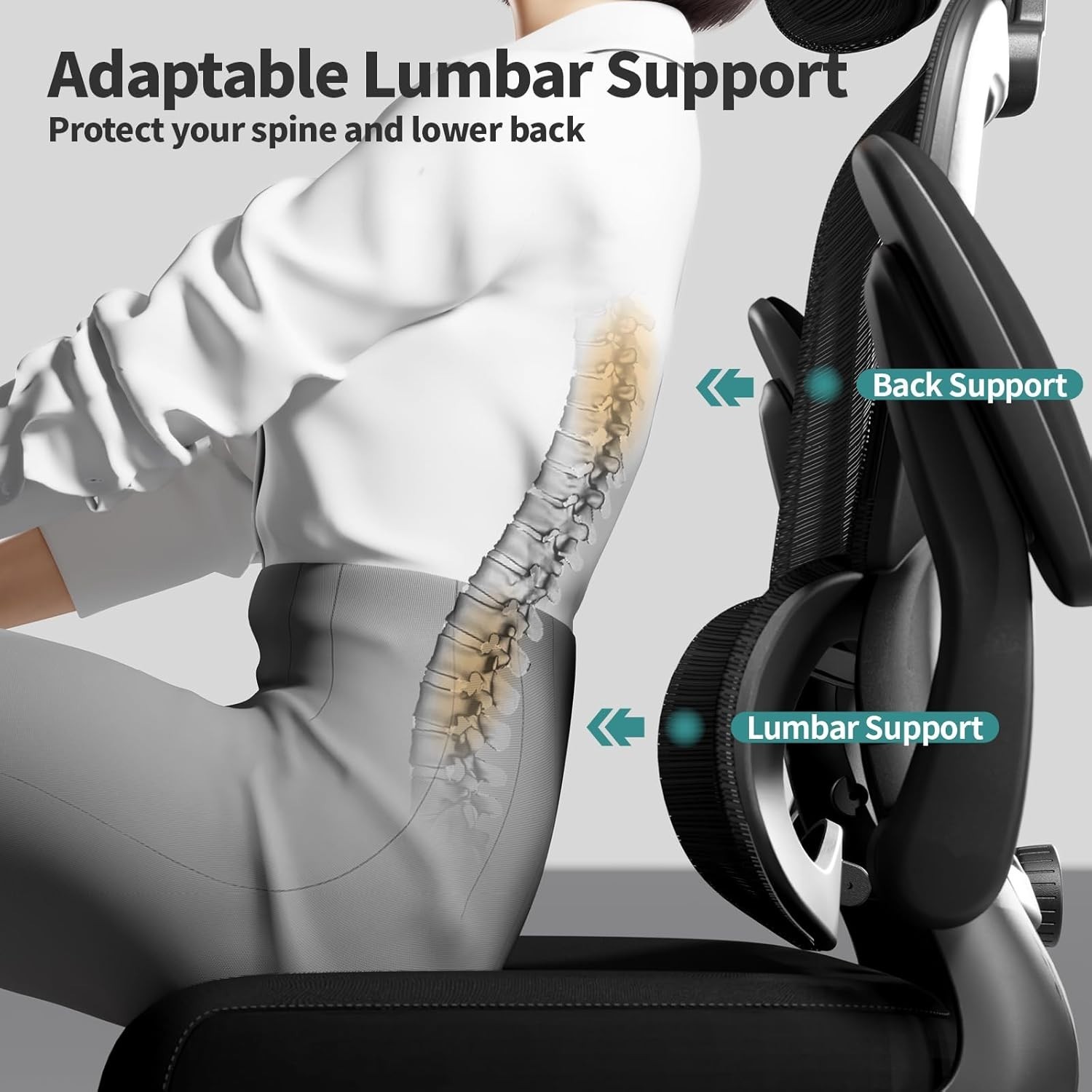 Adjustable Ergonomic Office Chair - 330 lbs Capacity