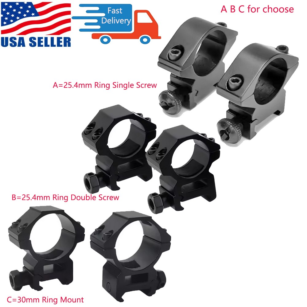 Scope Ring Low Profile Riflescope Mount 25.4mm/30mm Ring for 20mm Picatinny Rail