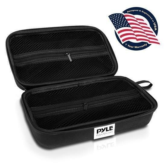 Pyle Fabric Travel Storage Organizer Case 2.7in x 7.2in x 3.6in for Microphone