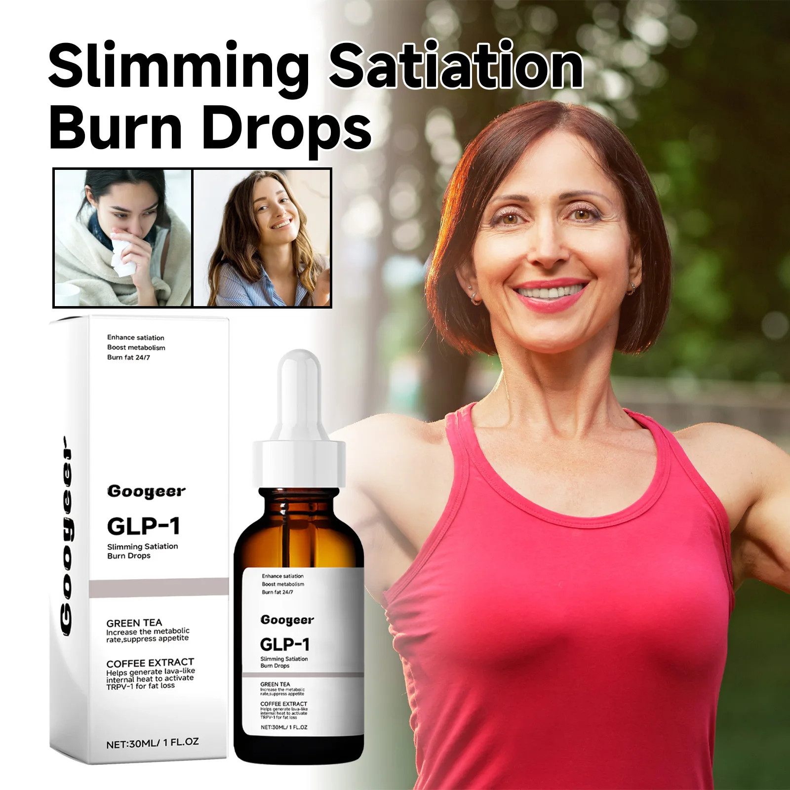 GOOGEER 30ML DIETARY SUPPLEMENT DROPS PROMOTE DIGESTION WEIGHT LOSE DETOX
