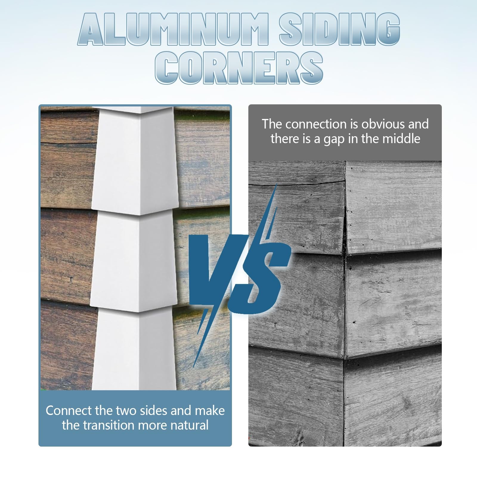 8 Pcs Aluminum Siding Corners 8 Inch Outside White Corner Caps white