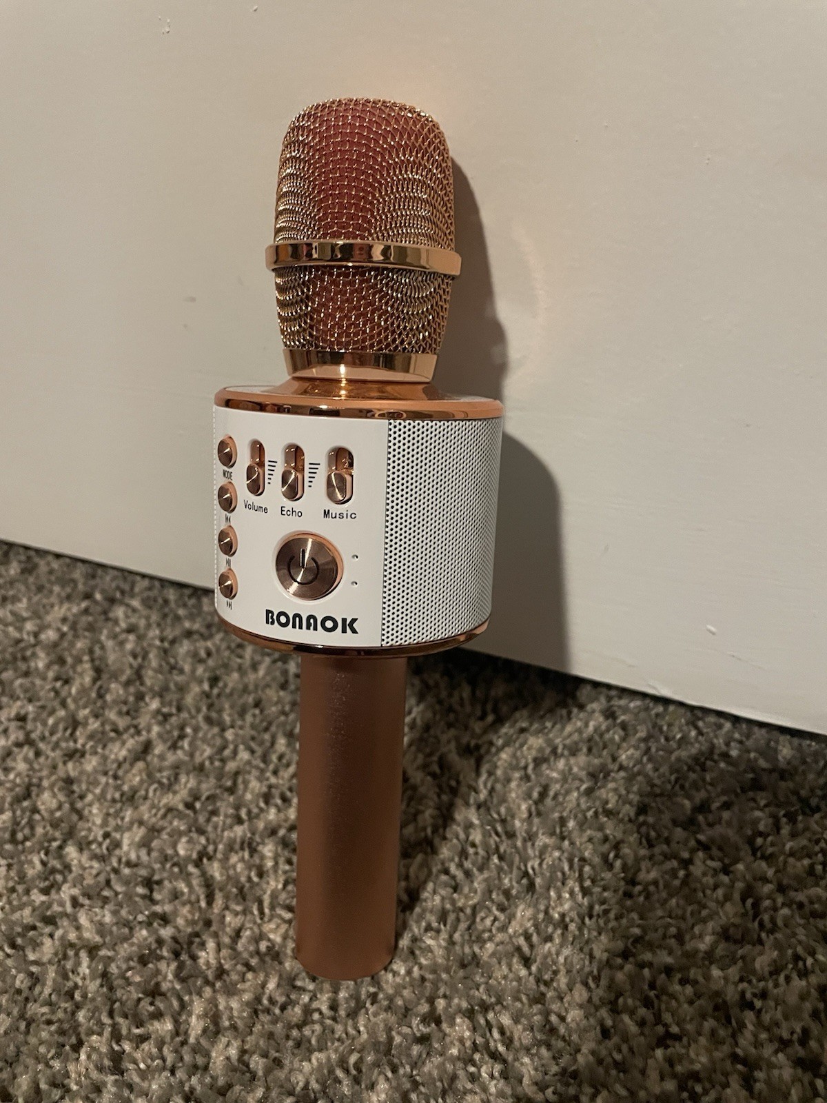 BONAOK Q37 Wireless Bluetooth Karaoke Microphone Handheld Rose Gold Cordless