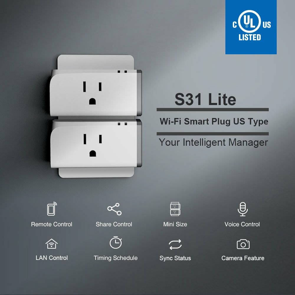 4 Pack SONOFF S31 LITE Smart WiFi Plug 15A Timer Schedule APP Remote LAN Control
