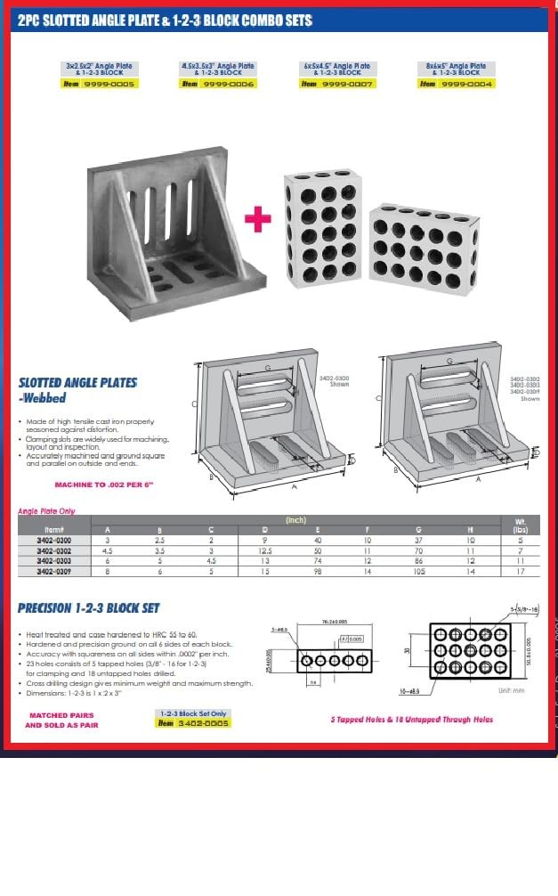 3402-0303 6" x 5" x 4-1/2" Slotted Angle Plate, Webbed