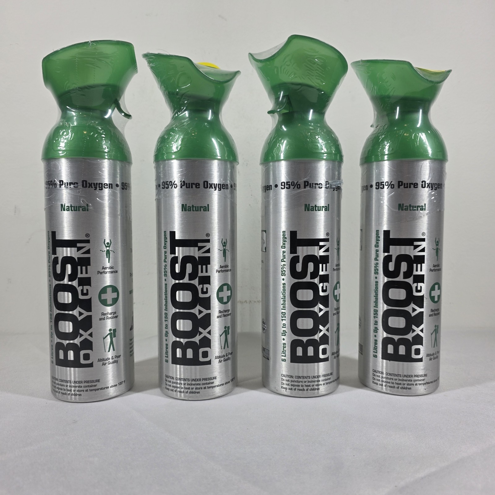 BOOST Oxygen 6L Natural 95% Pure Oxygen Up To 150 Inhalations New Sealed 4 Pack