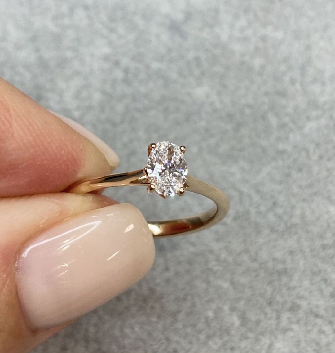 1.06CT Crushed Ice Moissanite Women Solitaire Style Ring In 10K Yellow Gold