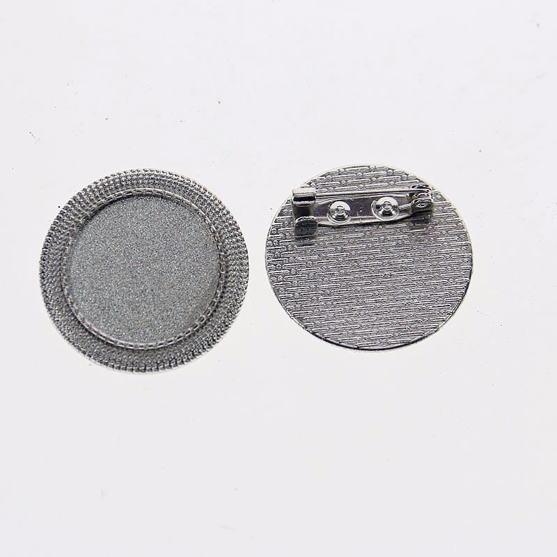 3pcs Tibetan silver color ROUND 20mm cabochon settings rim  brooch design XA085