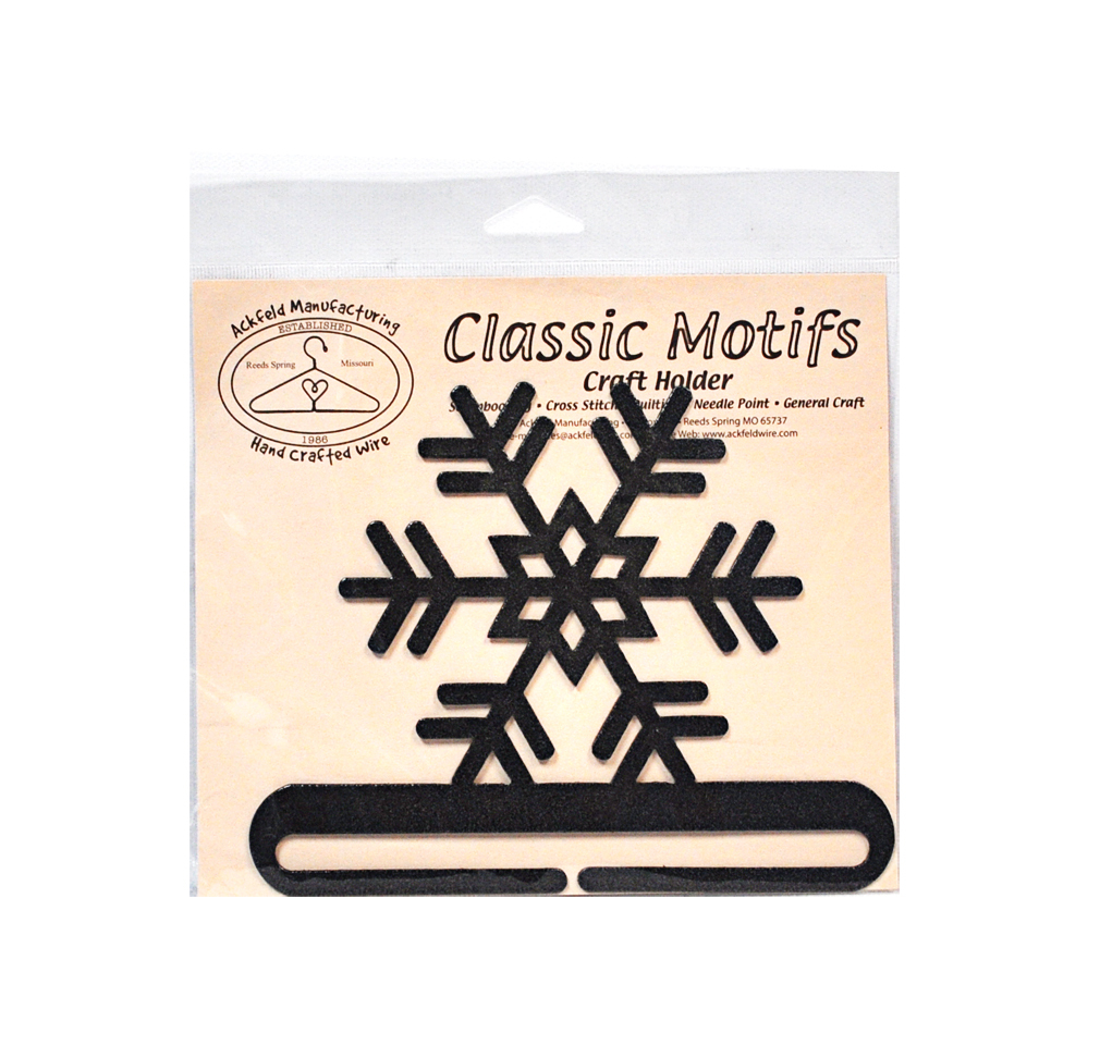 Classic Motifs Snowflake 6 Inch Charcoal Split Bottom Craft Holder