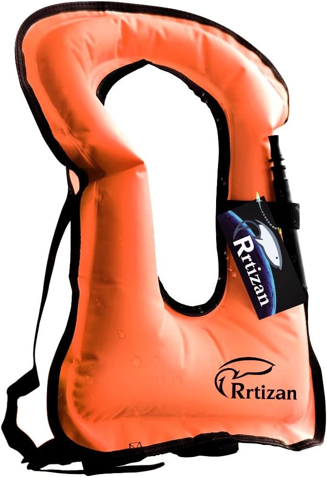 Rrtizan Snorkel Vest, Adults Portable Inflatable Swim Vest one_size, Orange