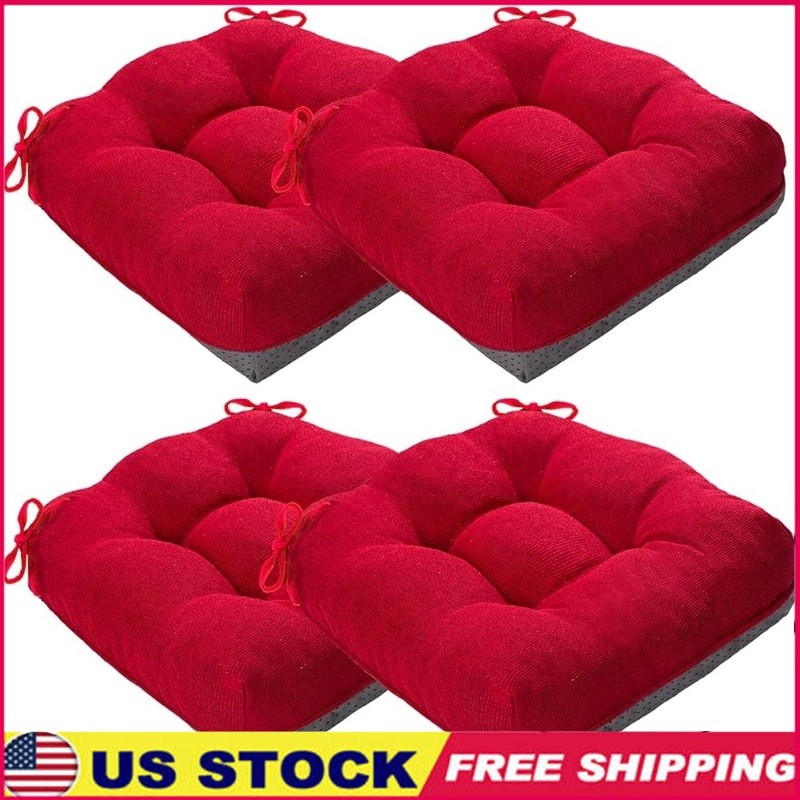Ergonomic Memory Foam Chair Cushions Non-Slip Seat Pads Comfort Support Set of 4