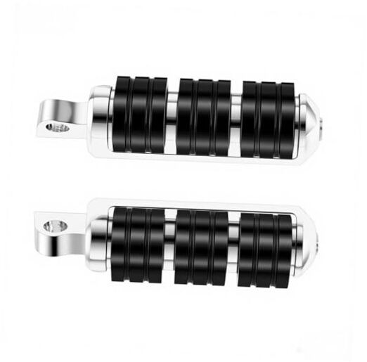 2 Pack Motorcycle Foot Pegs with Male Mount - CNC Aluminum Anti-Slip Rubber