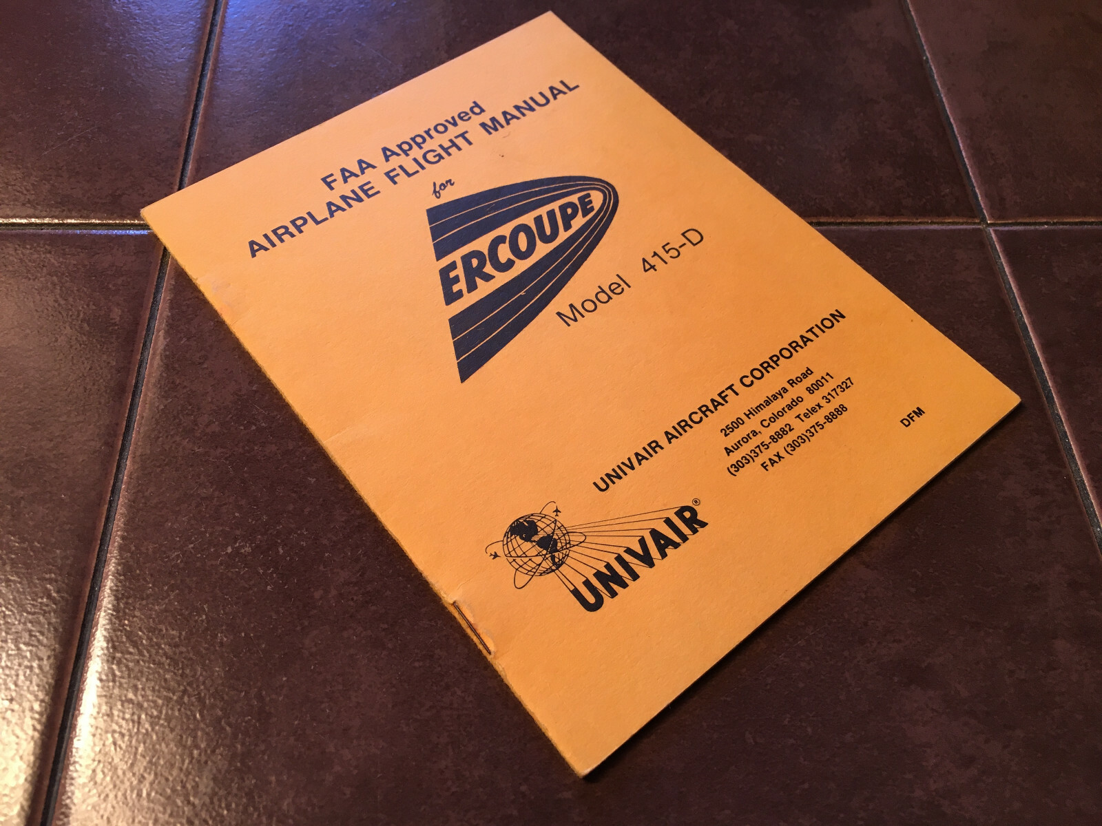 Ercoupe Model 415-D Airplane Flight Manual