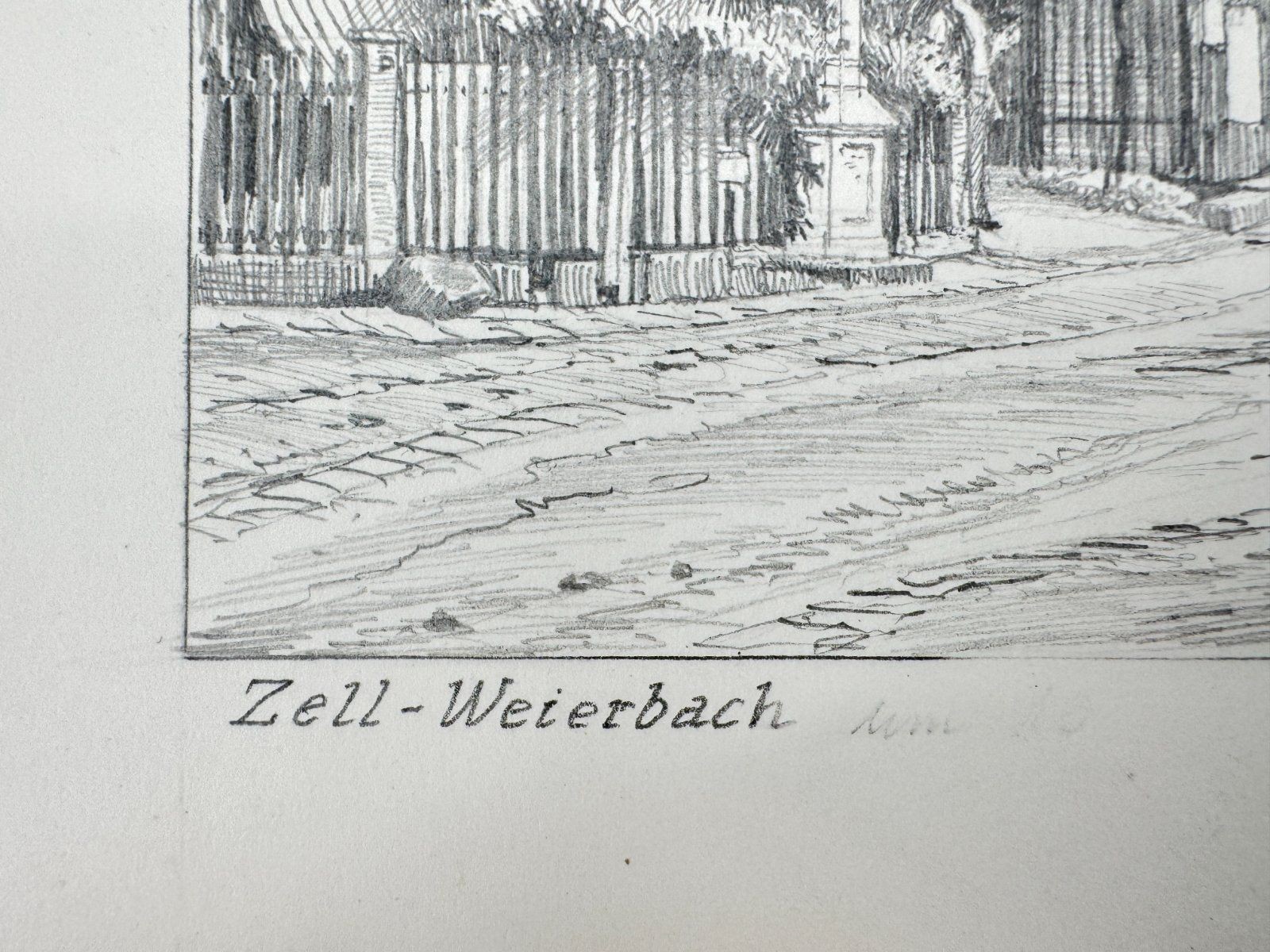 * HEINZ WEHLISCH DRAWING ZELL WEIERBACH AROUND 1915 SIGNED