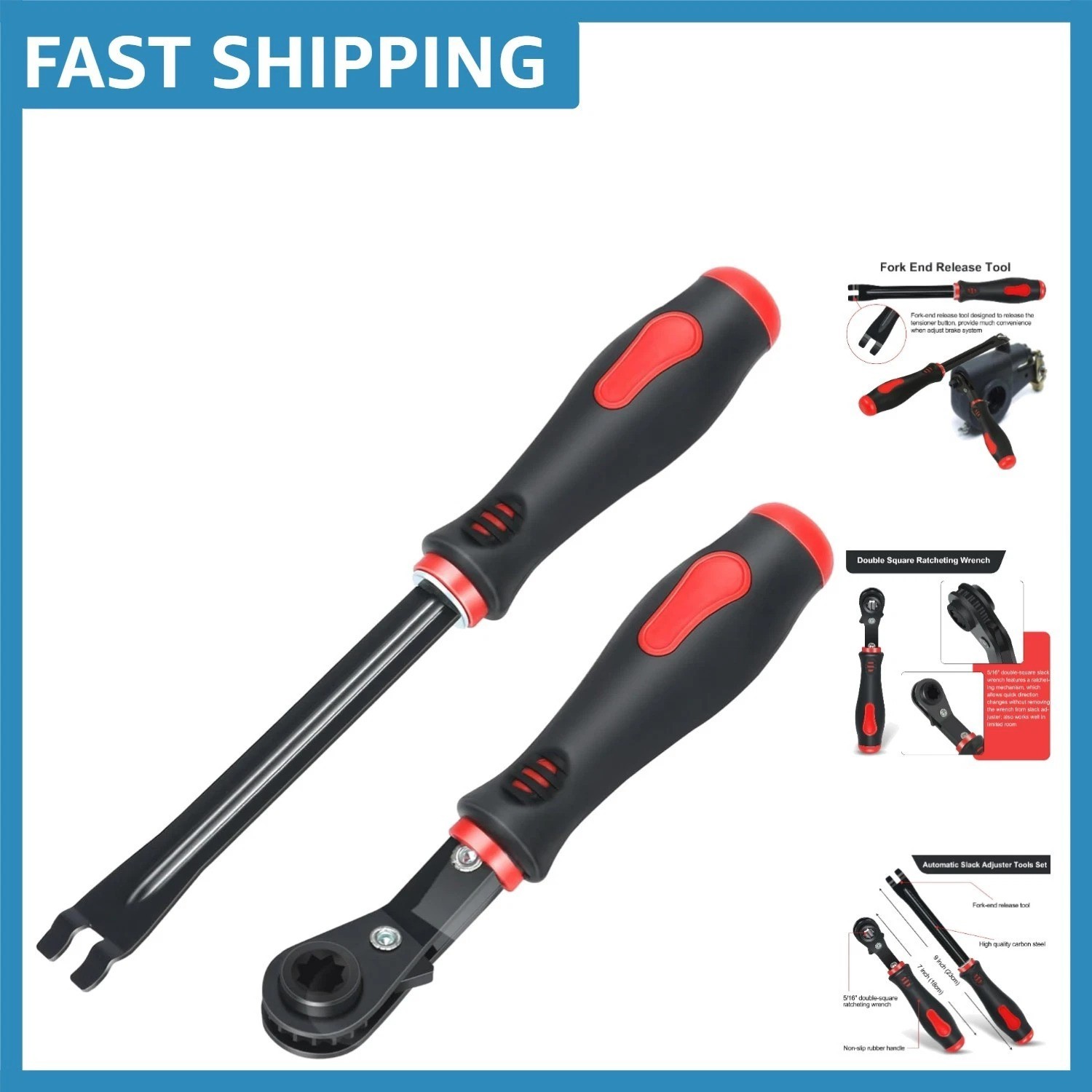 Carbon Steel Slack Adjuster Tools Set - Lightweight Ratcheting Wrench for Repair