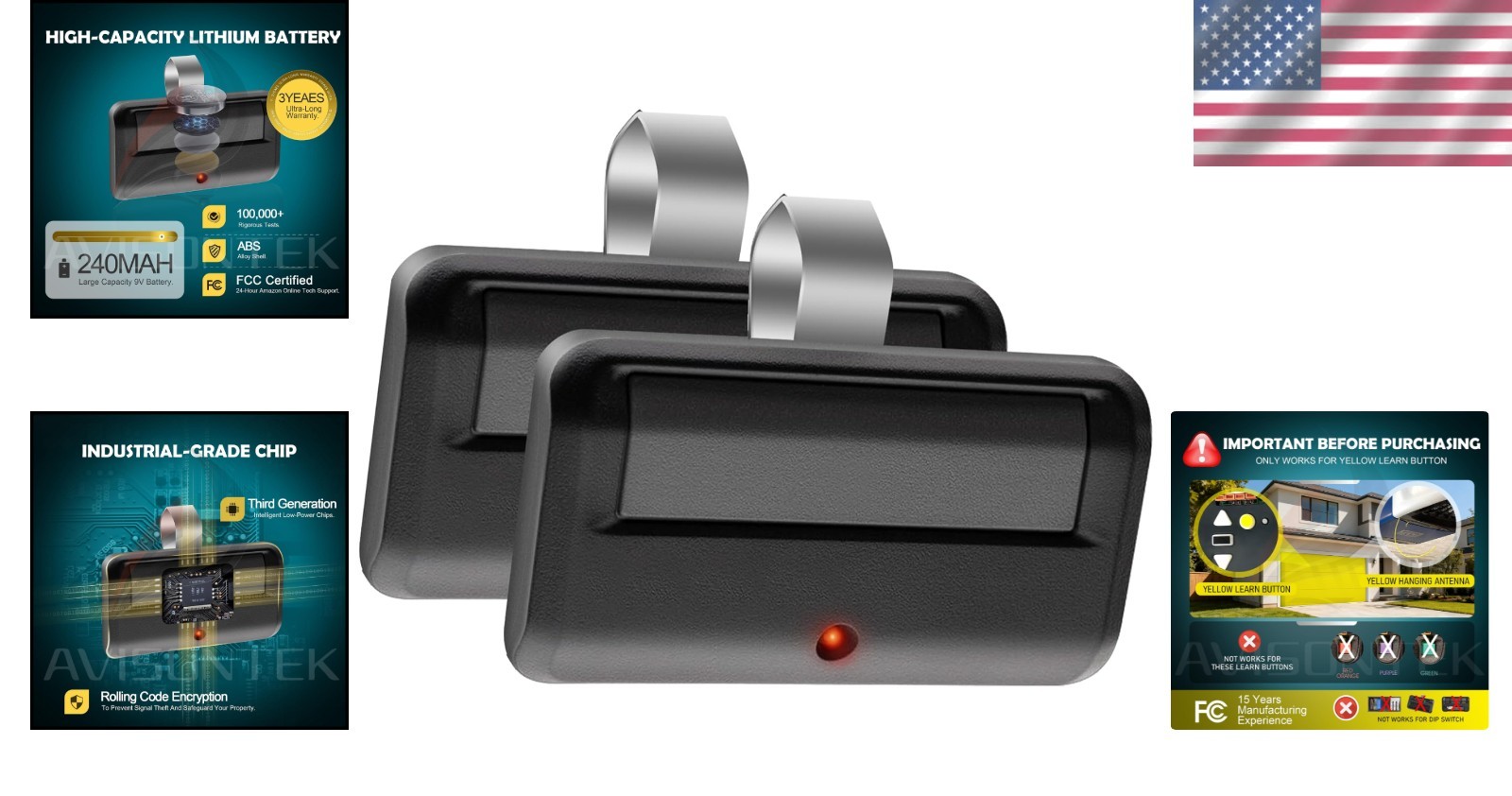 2-Pack Universal 891LM LiftMaster Garage Door Remote Replacement | Easy Install