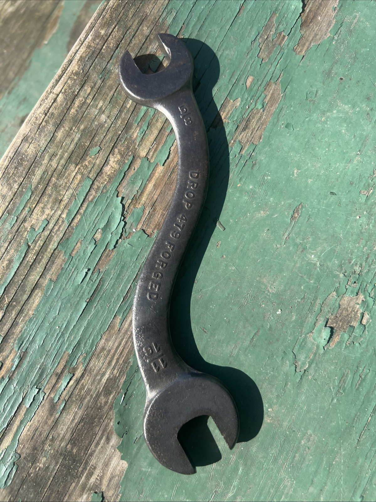 Vintage 479 Drop Forged “S” Wrench 5/8”x 11/16” Made In USA OPEN END MECHANICS
