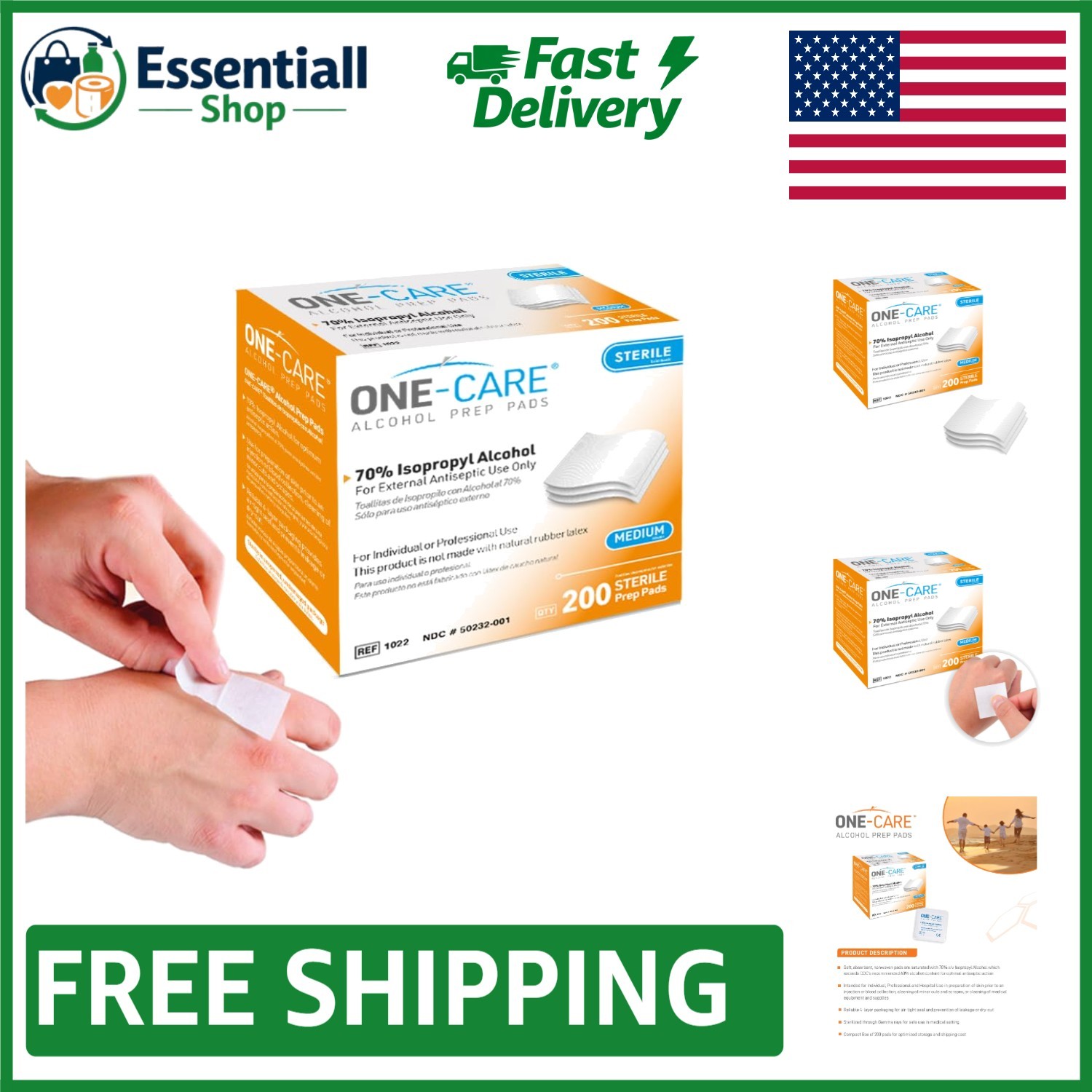 Gentle 200 Medium Prep Pads - Portable Cleansing Wipes for Every Occasion