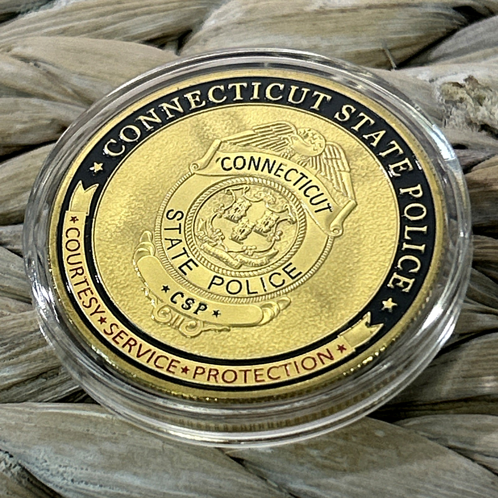 CONNECTICUT STATE POLICE TROOPER ST MICHAEL Challenge Coin Brand New!