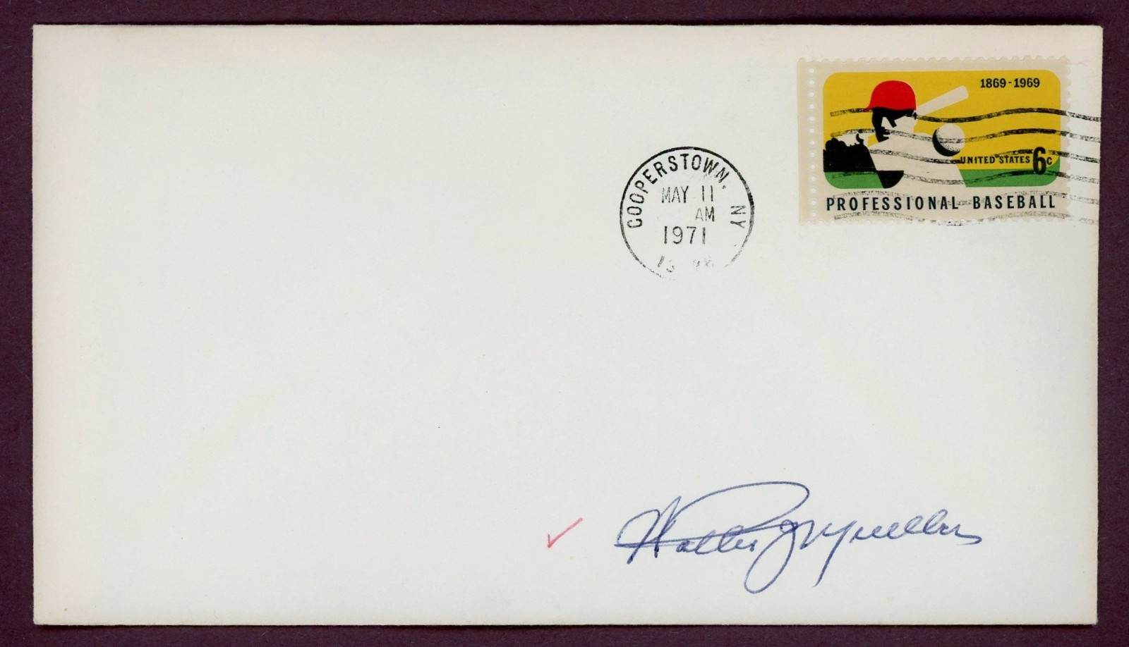 Walter Mueller Pittsburgh Pirates Signed Envelope (Dec'd 1971)