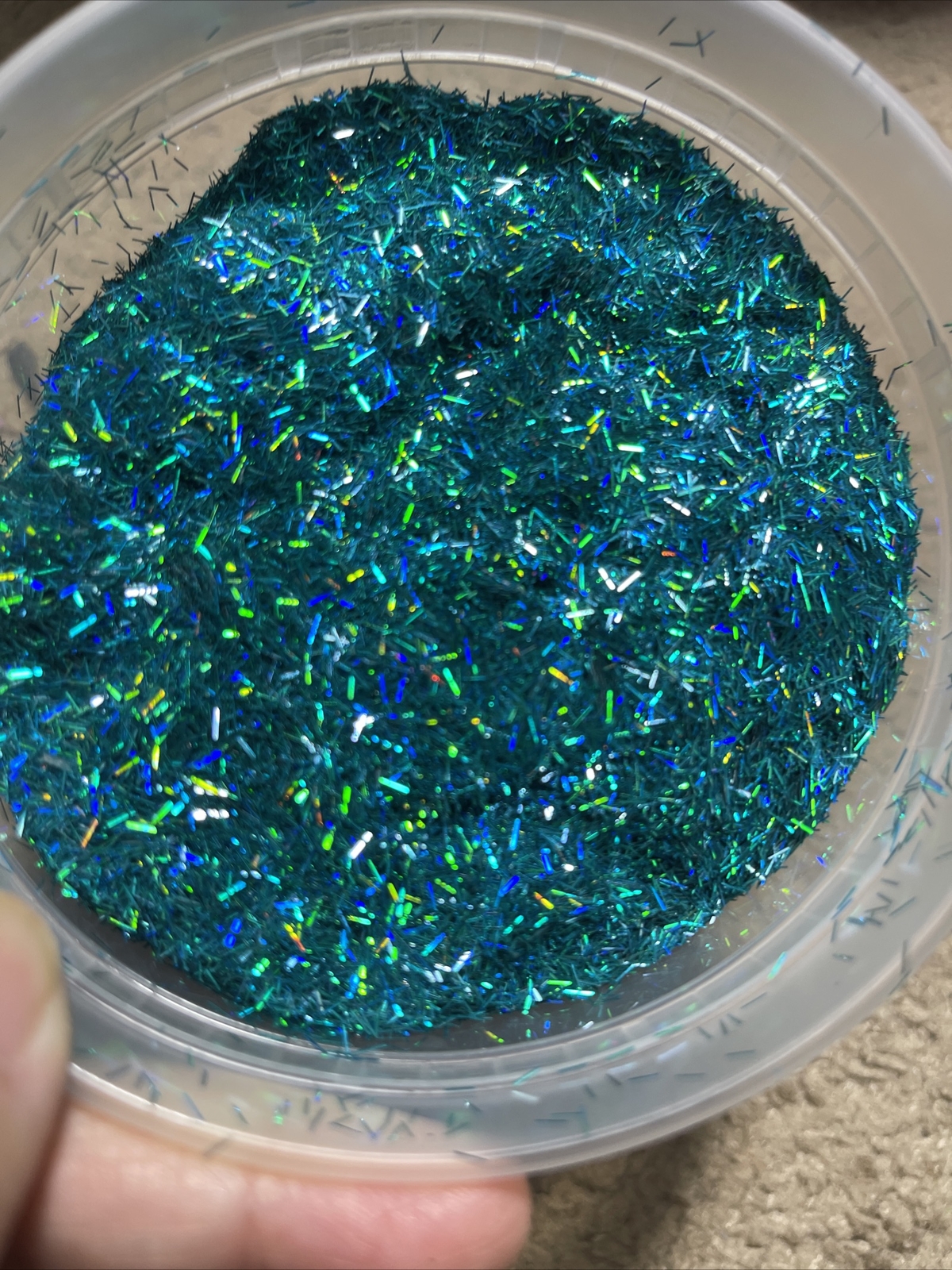 50g Bulk Holographic Aqua Tinsel Glitter Nail Art Tumbler Solvent Resistant