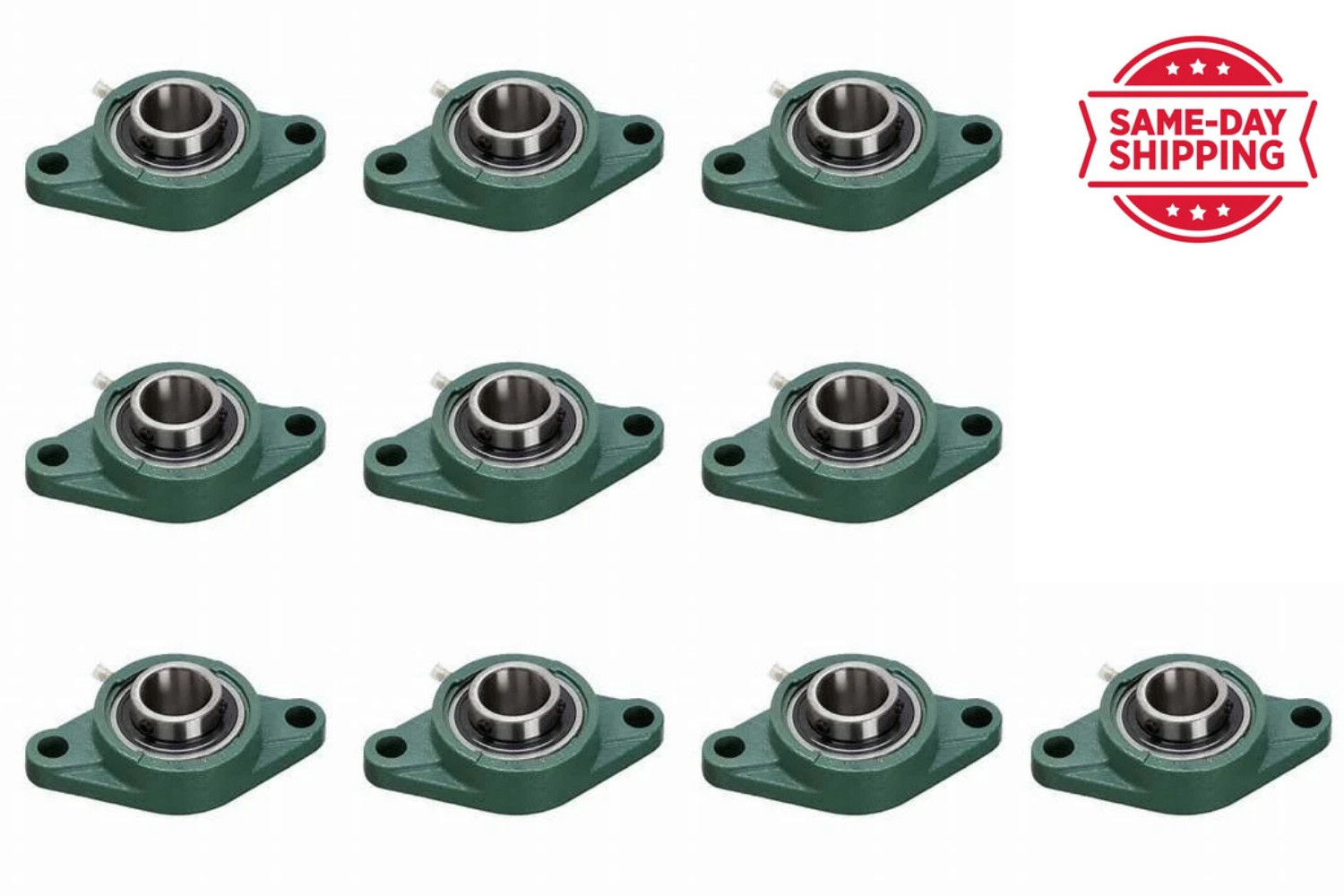 BGR 10PCS UCFL 207-20 Pillow Block Flange Bearing 1-14" Bore 2 Bolt Solid Base