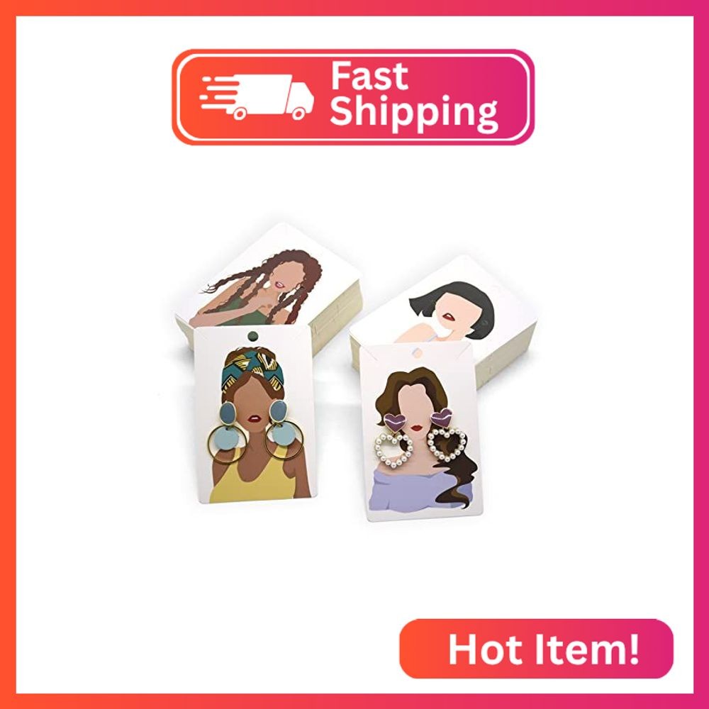 KALEFO 100 Pack Earring Cards Ear Bracelet Jewelry Display Card Wholesale Hangin