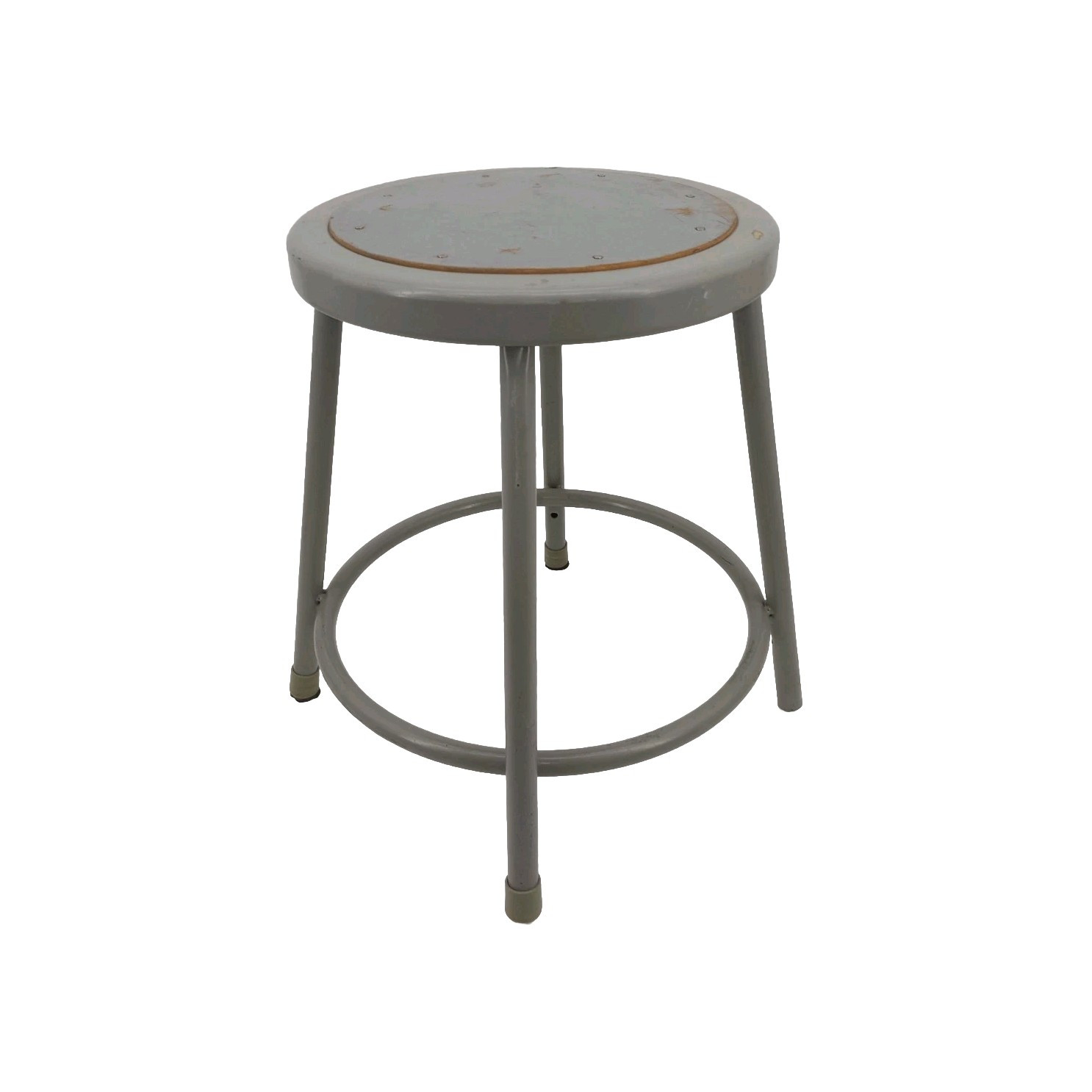 National Public Seating Metal Industrial Shop Stool Chair 18 Tall - 14" Dia Seat