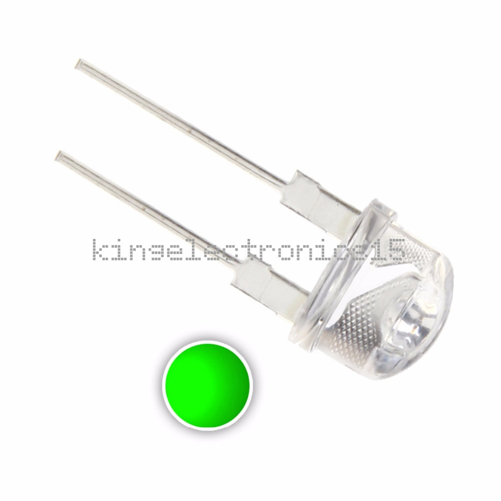 10PCS Green 0.5W 8mm Straw Hat High-power Green LED Leds Light Lamp StrawHat