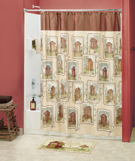 18-Pc Linda Spivey Country Outhouse Bath Collection Shower Curtain & Accessories